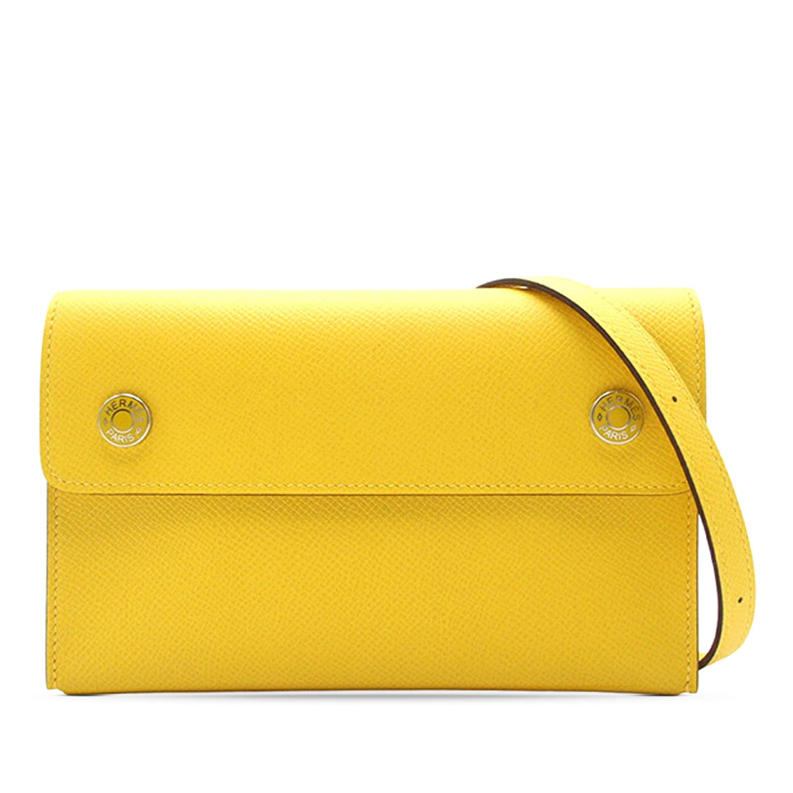Hermes Jaune de Naples Epsom Leather Hermesnap Strap Wallet (1 of 12)