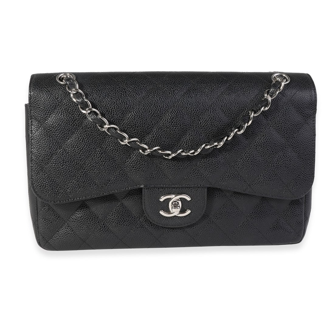 Chanel Jumbo Classic Double Flap Handbag Black Caviar Leather 2011 (1 of 8)