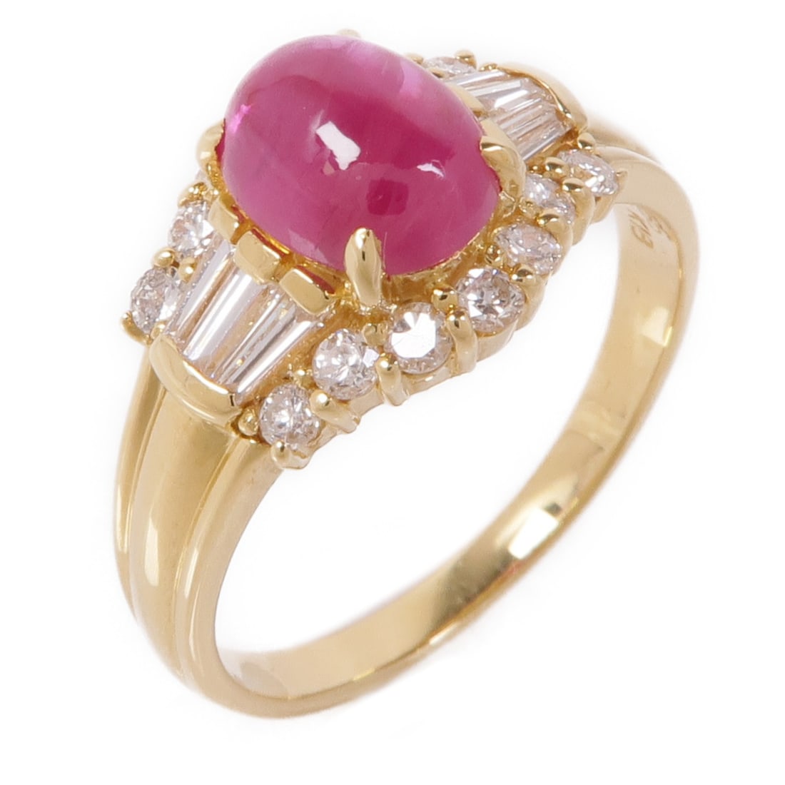 JEWELRY Ruby and Diamond Ring in 18K Yellow Gold Size 7.75 (1 of 10)