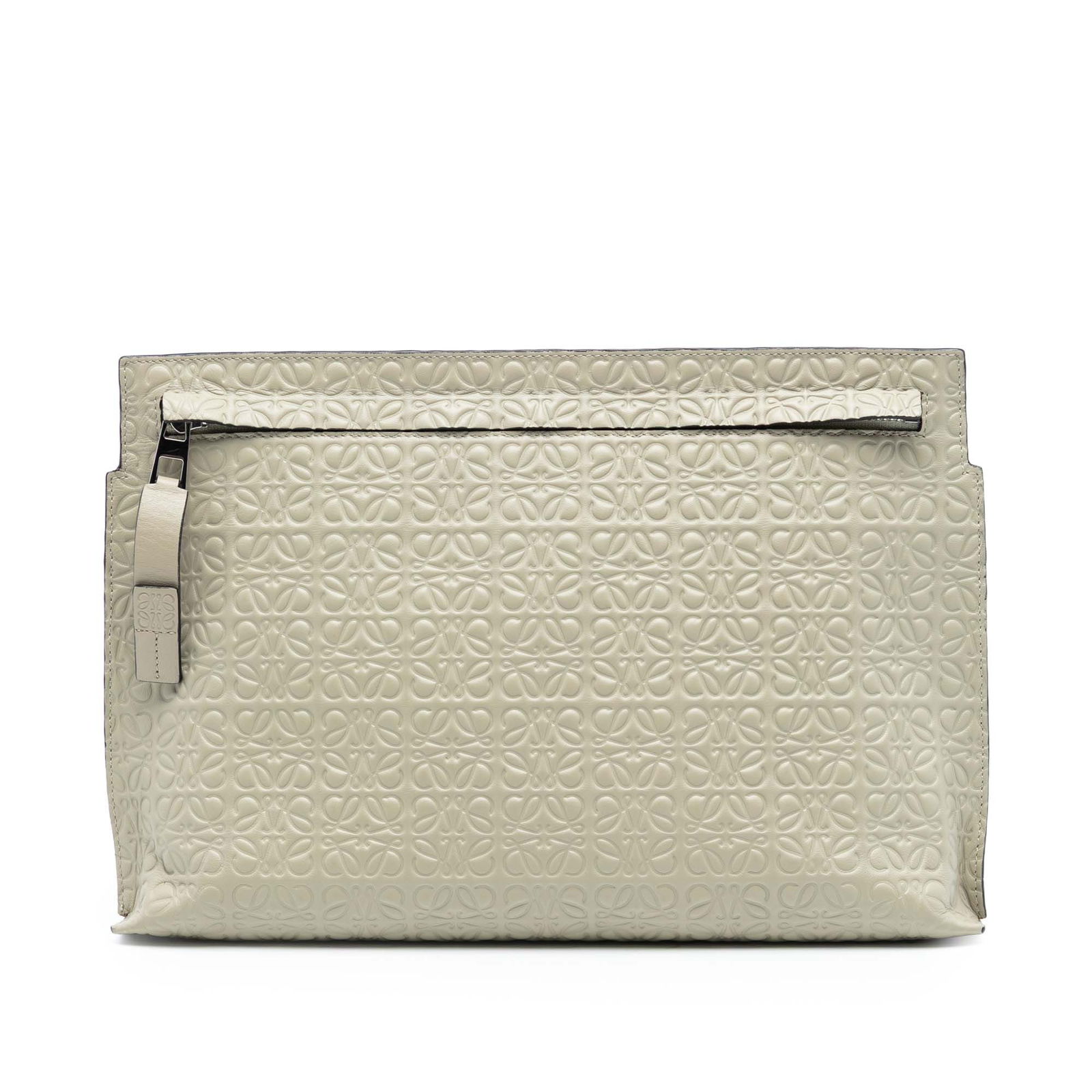 Anagram Repeat T Clutch in Embossed Brown Leather by Loewe (1 of 7)