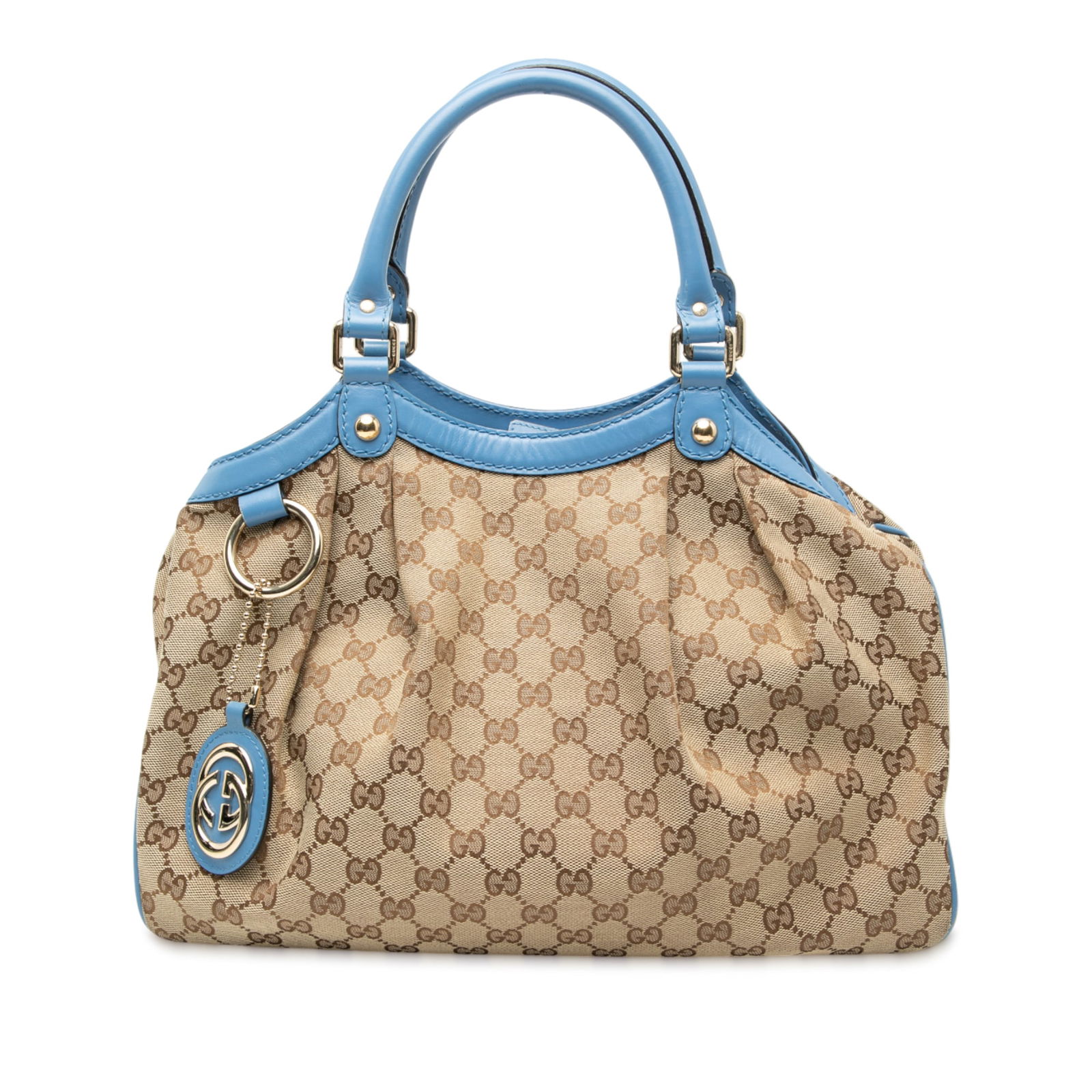 Gucci Sukey Medium Brown Canvas Tote with Leather Trim (1 of 7)