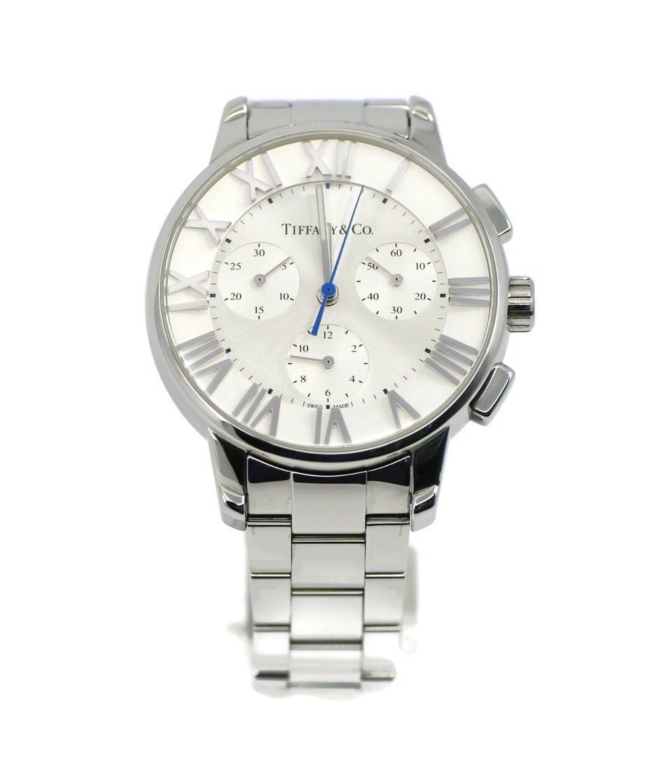 Tiffany & Co Atlas Chronograph Stainless Steel Wristwatch 36mm Authentic (1 of 5)