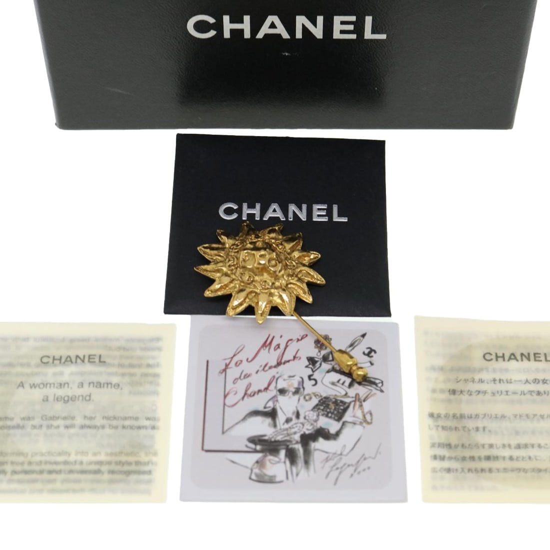 CHANEL Gold CC Logo Brooch Authentic Metal France (1 of 11)