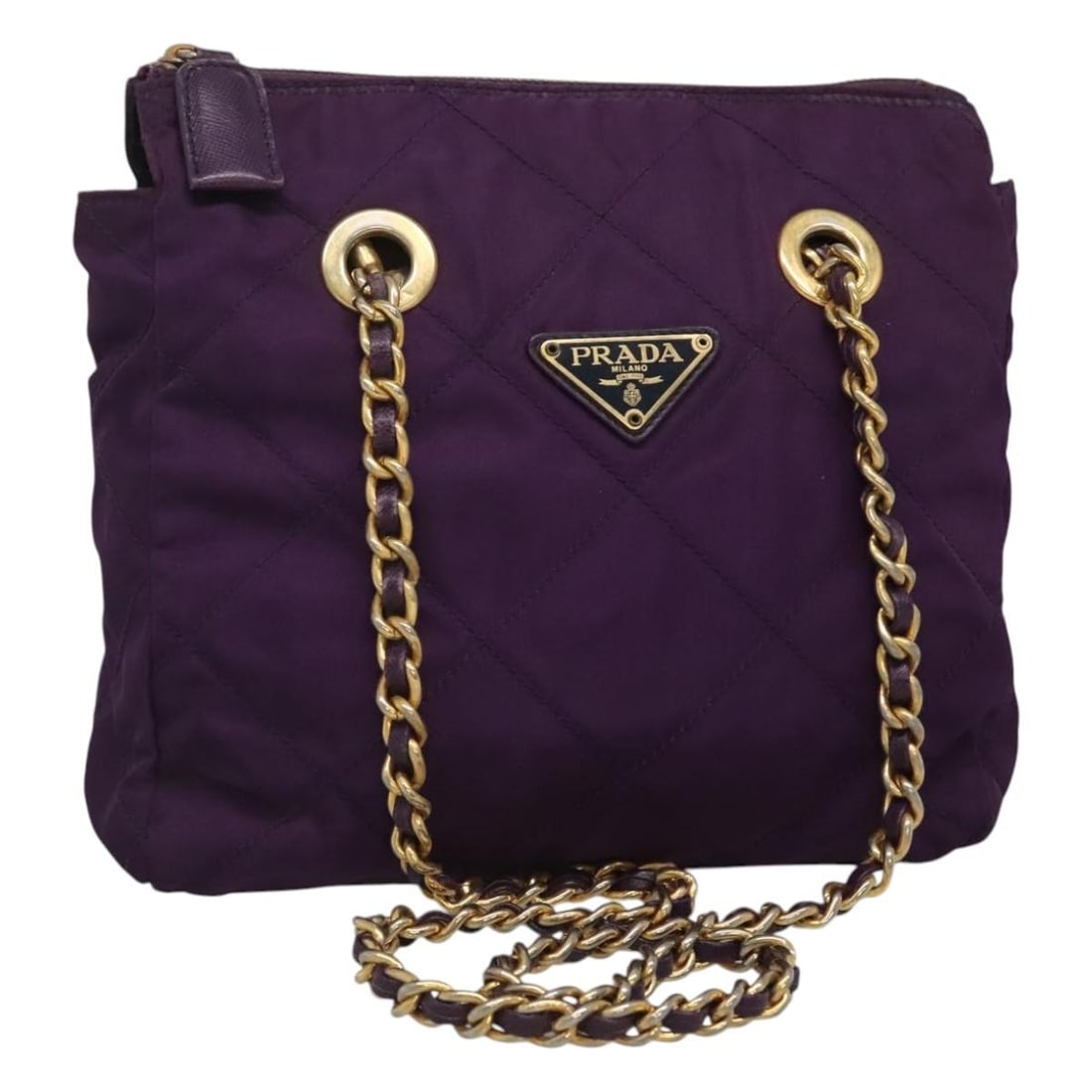 Purple Prada Shoulder Bag with Chain Strap (1 of 1)