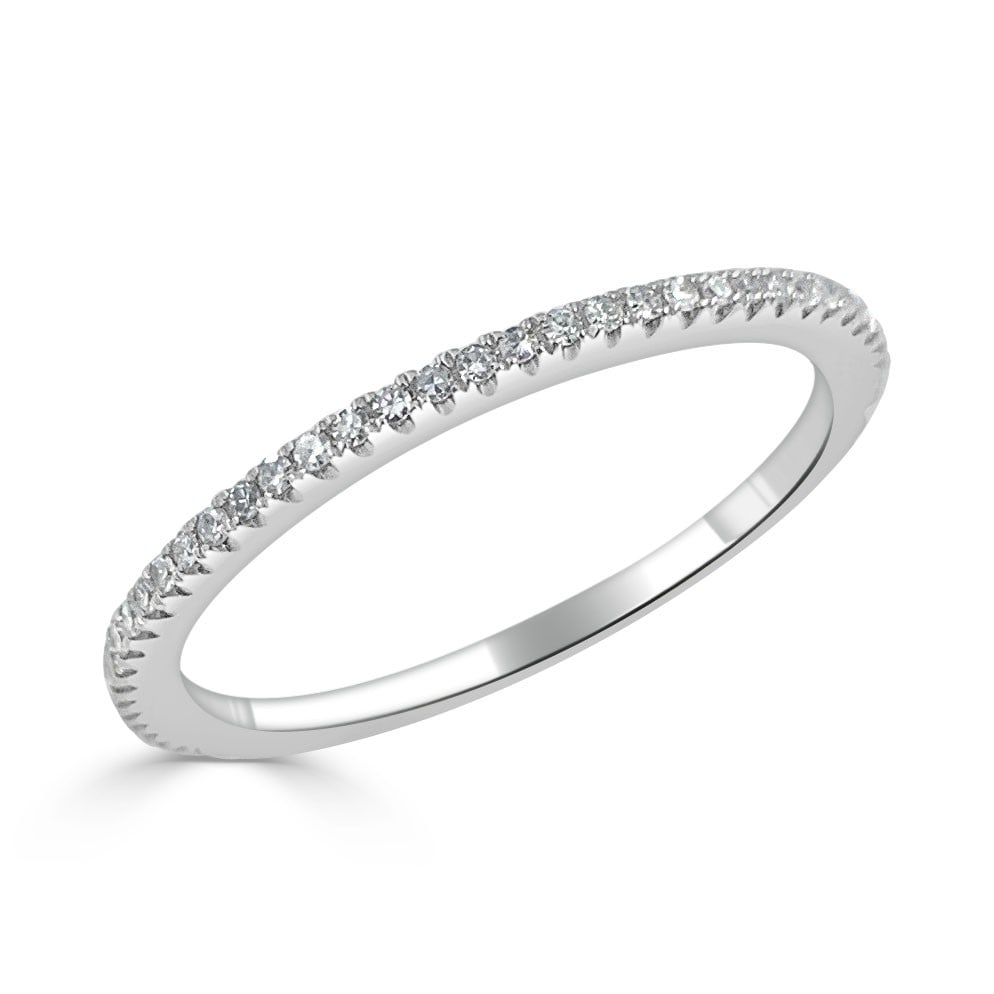Elegant 14K White Gold Diamond Eternity Band Women's Ring: Elegant 14K White Gold Diamond Eternity Band Women's Ring This exquisite Diamond Eternity Band is crafted in 14K white gold, showcasing a stunning array of 61 round diamonds. Each diamond has a total