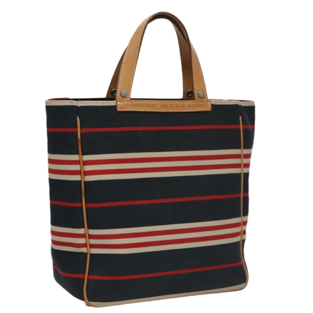 Navy Shoulder Bag from Burberry Blue Label Collection: Navy Shoulder Bag from Burberry Blue Label Collection This Burberry Blue Label handbag in navy is designed for women and features a spacious interior. The exterior shows signs of use, including rubbin