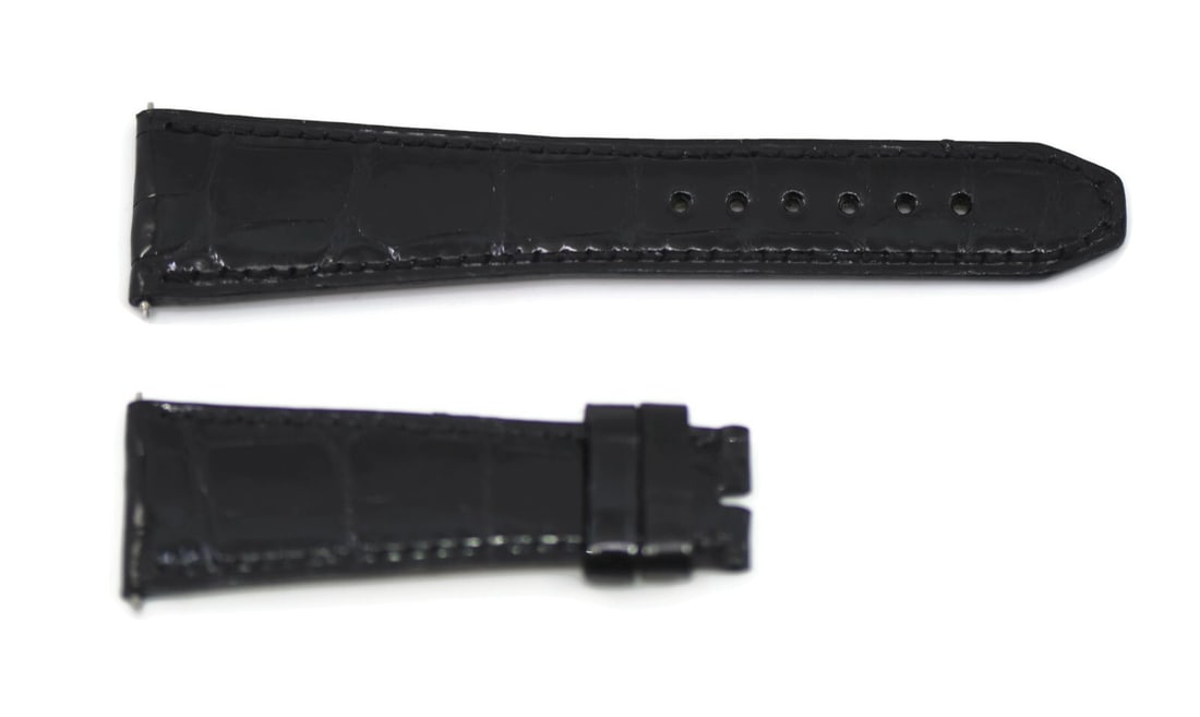 Pierre Kunz Authentic Black Leather Watch Strap 22mm (1 of 2)