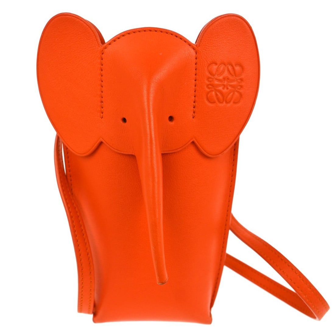 Loewe Orange Leather Elephant Pocket Shoulder Bag 102385 (1 of 5)