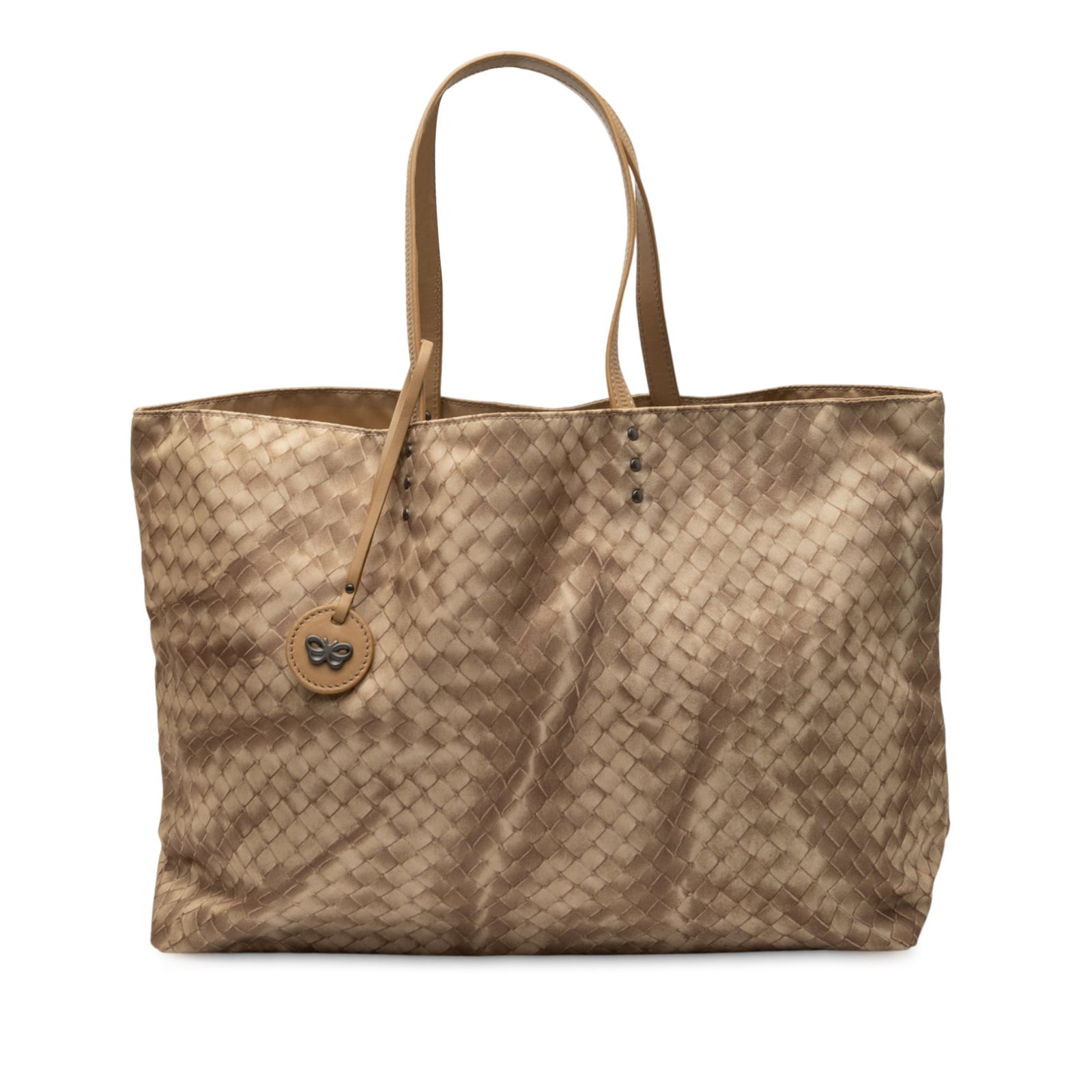 Brown Nylon Tote Bag by Bottega Veneta with Leather Straps (1 of 7)
