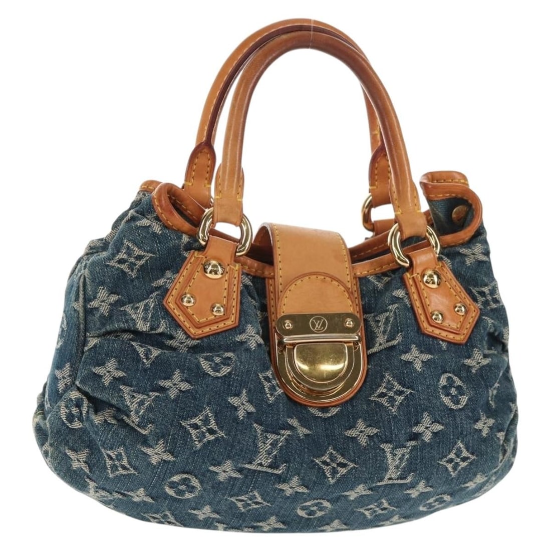 LOUIS VUITTON Monogram Denim Preity Hand Bag Blue M95020 Auth France (1 of 18)