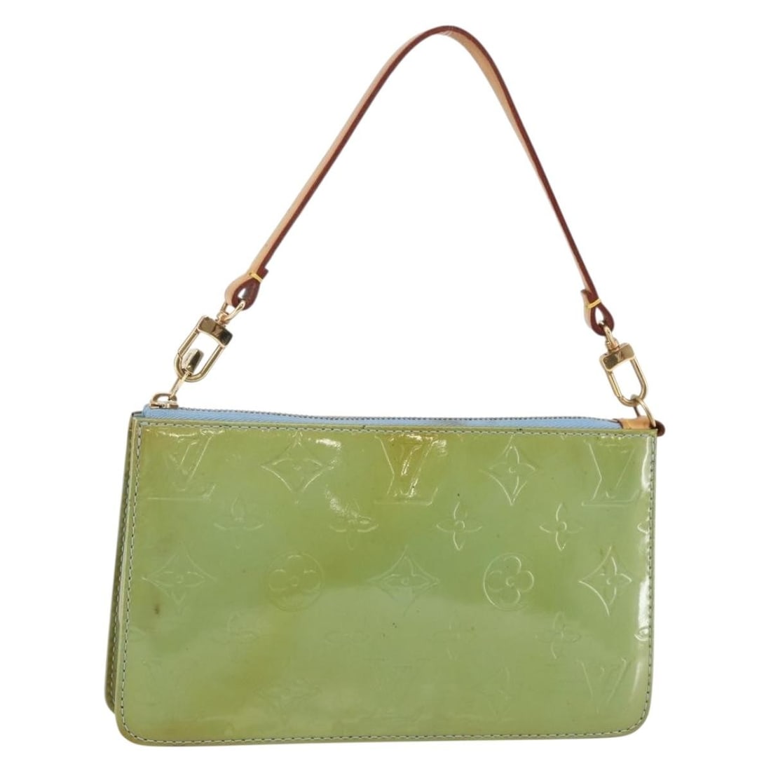 LOUIS VUITTON Monogram Vernis Lexington Pouch Baby Blue M91011 Auth: LOUIS VUITTON Monogram Vernis Lexington Pouch Baby Blue M91011 Auth This Louis Vuitton Monogram Vernis Lexington Pouch in a charming baby blue hue is a stylish accessory pouch crafted from high-qualit