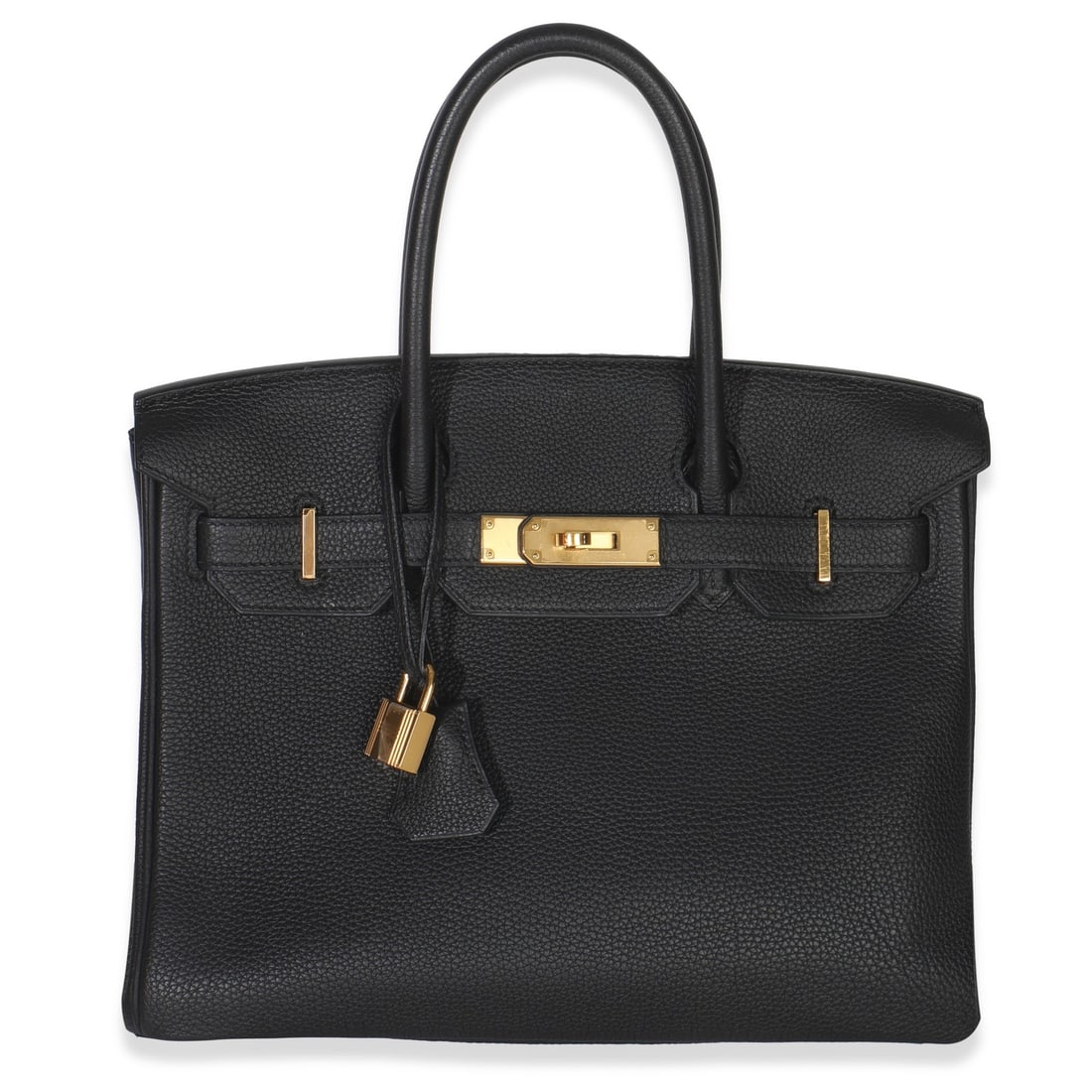 Birkin 30 Black Leather Top Handle Bag with Gold Tone Hardware by Hermes (1 of 10)
