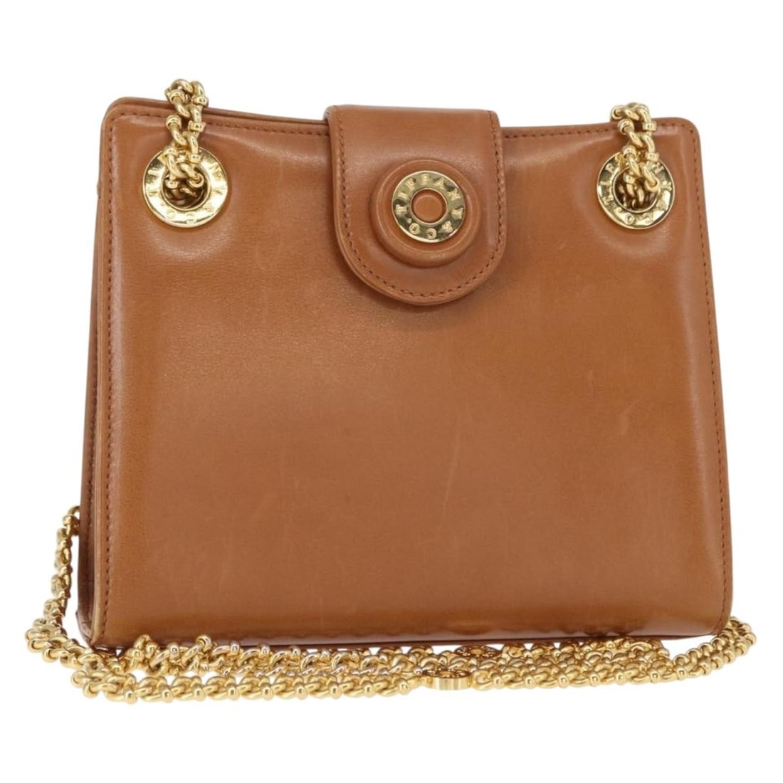 TIFFANY&Co. Brown Gold Leather Shoulder Bag Auth 152268 (1 of 18)