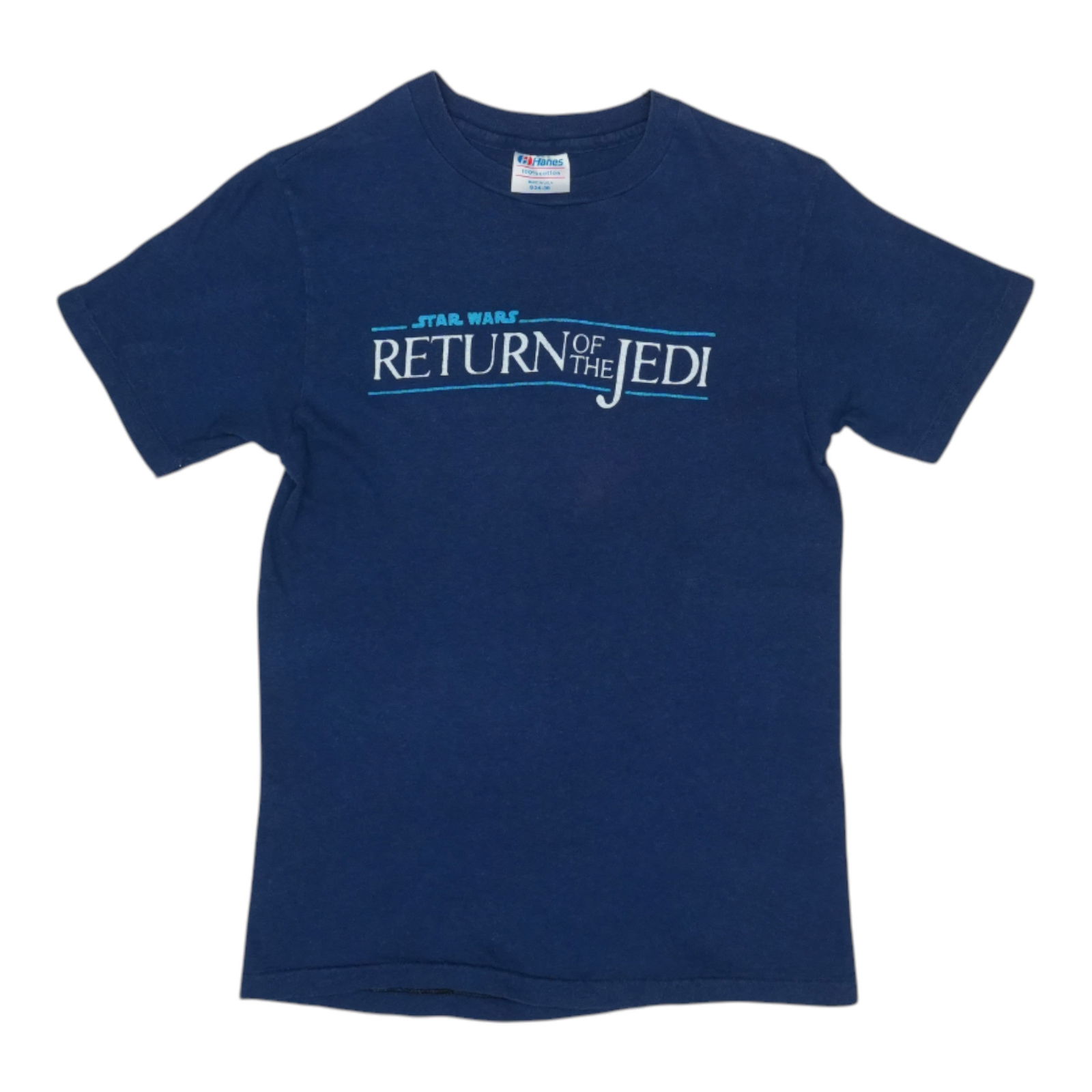 Vintage 1983 Star Wars Return Of The Jedi T-Shirt Blue 100% Cotton: Vintage 1983 Star Wars Return Of The Jedi T-Shirt Blue 100% Cotton Experience the nostalgia of the 1980s with this original vintage 1983 Star Wars Return Of The Jedi Shirt. Crafted from 100% cotton, t