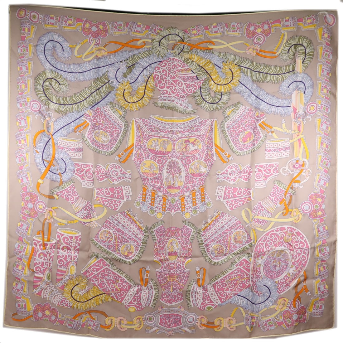 HERMES 90x90 Multicolor Silk Scarf Made in France (1 of 7)