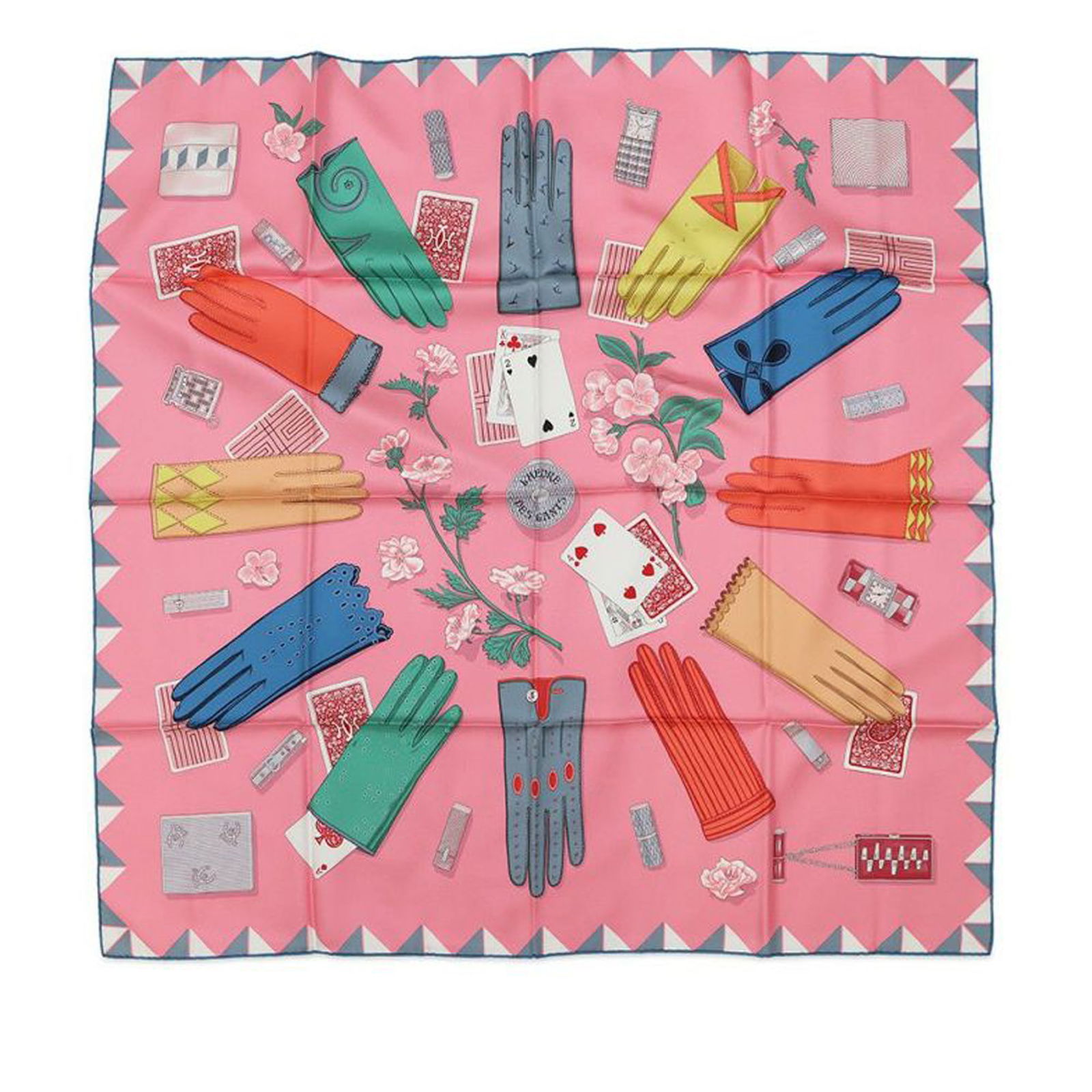 Hermes Pink L Heure des Gants 90cm Silk Scarf from France (1 of 5)