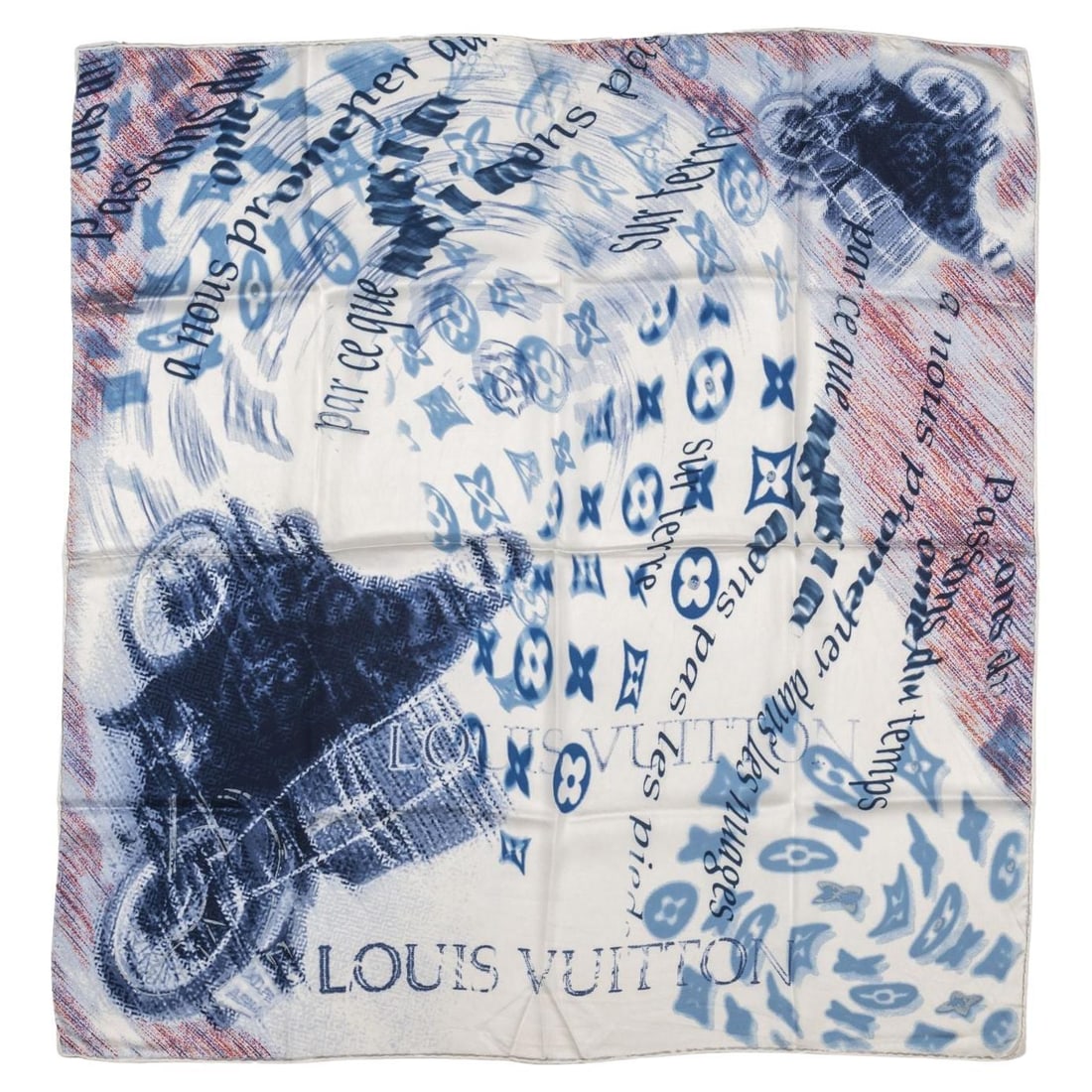 Louis Vuitton Motorcycle Silk Scarf 34in Graffiti Design (1 of 5)
