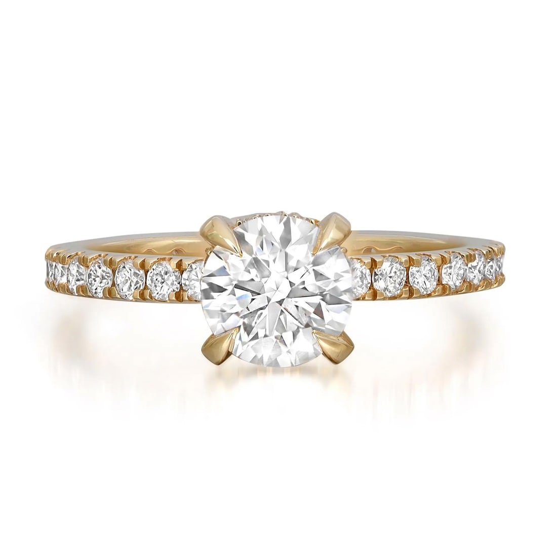Rachel Koen 14K Yellow Gold Lab Grown Diamond Engagement Ring 1.01Cttw GIA Certified: Rachel Koen 14K Yellow Gold Lab Grown Diamond Engagement Ring 1.01Cttw GIA Certified This exquisite Round Cut Lab Grown Diamond Engagement Ring is designed for elegance and sophistication. It features