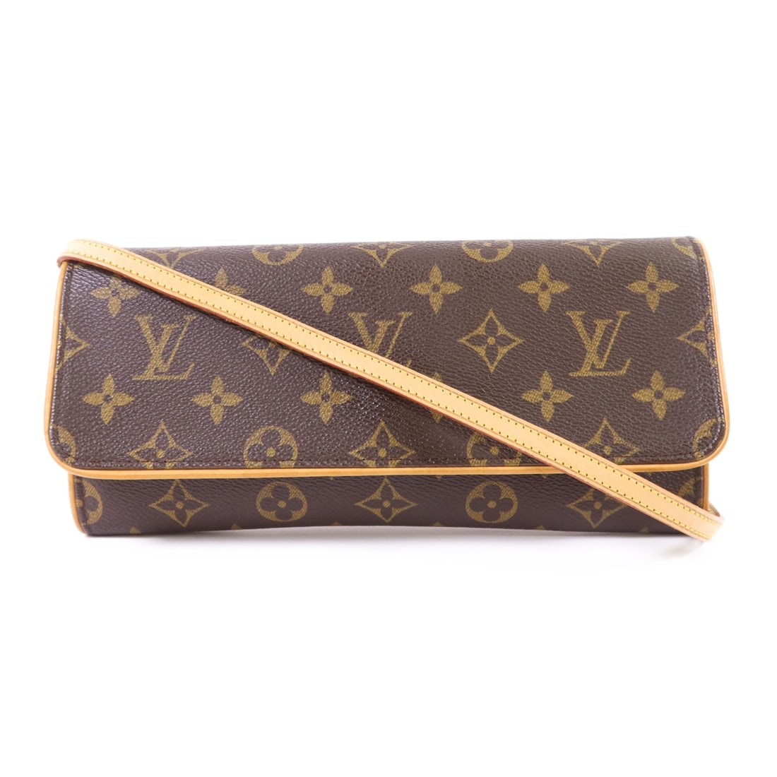 LOUIS VUITTON Pochette Twin GM Shoulder Bag Monogram Brown GHW M51852 (1 of 18)