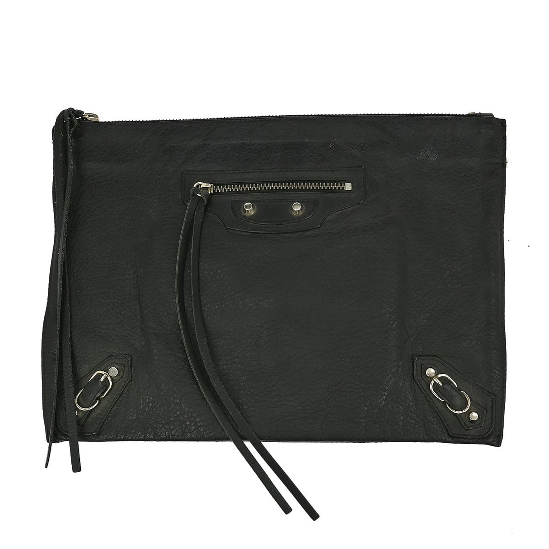 Balenciaga Classic Black Leather Zip Clutch Bag 271470.1000 (1 of 7)