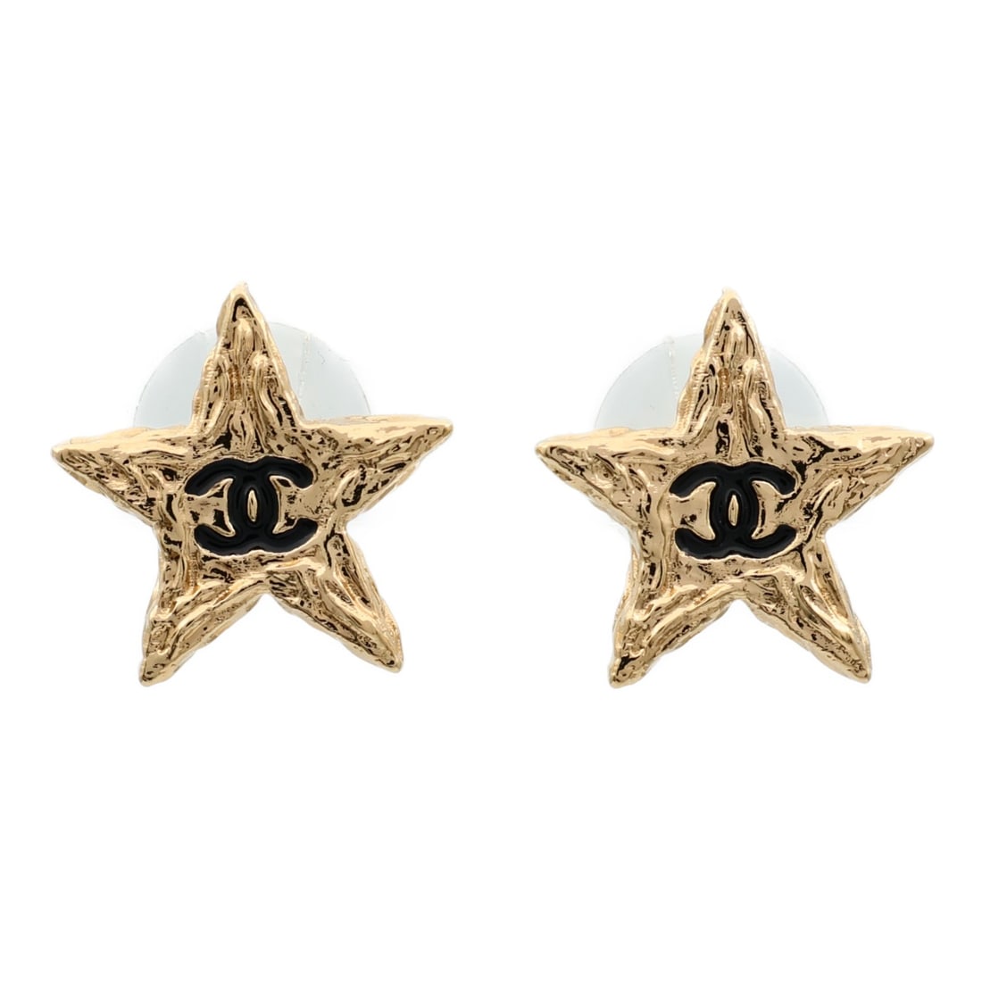 Gold Tone Pierced Earrings CHANEL CC Logo Design: Gold Tone Pierced Earrings CHANEL CC Logo Design These CHANEL CC earrings feature a gold-tone metal design with the iconic CC logo. Made in France, these pierced earrings do not contain any stones and