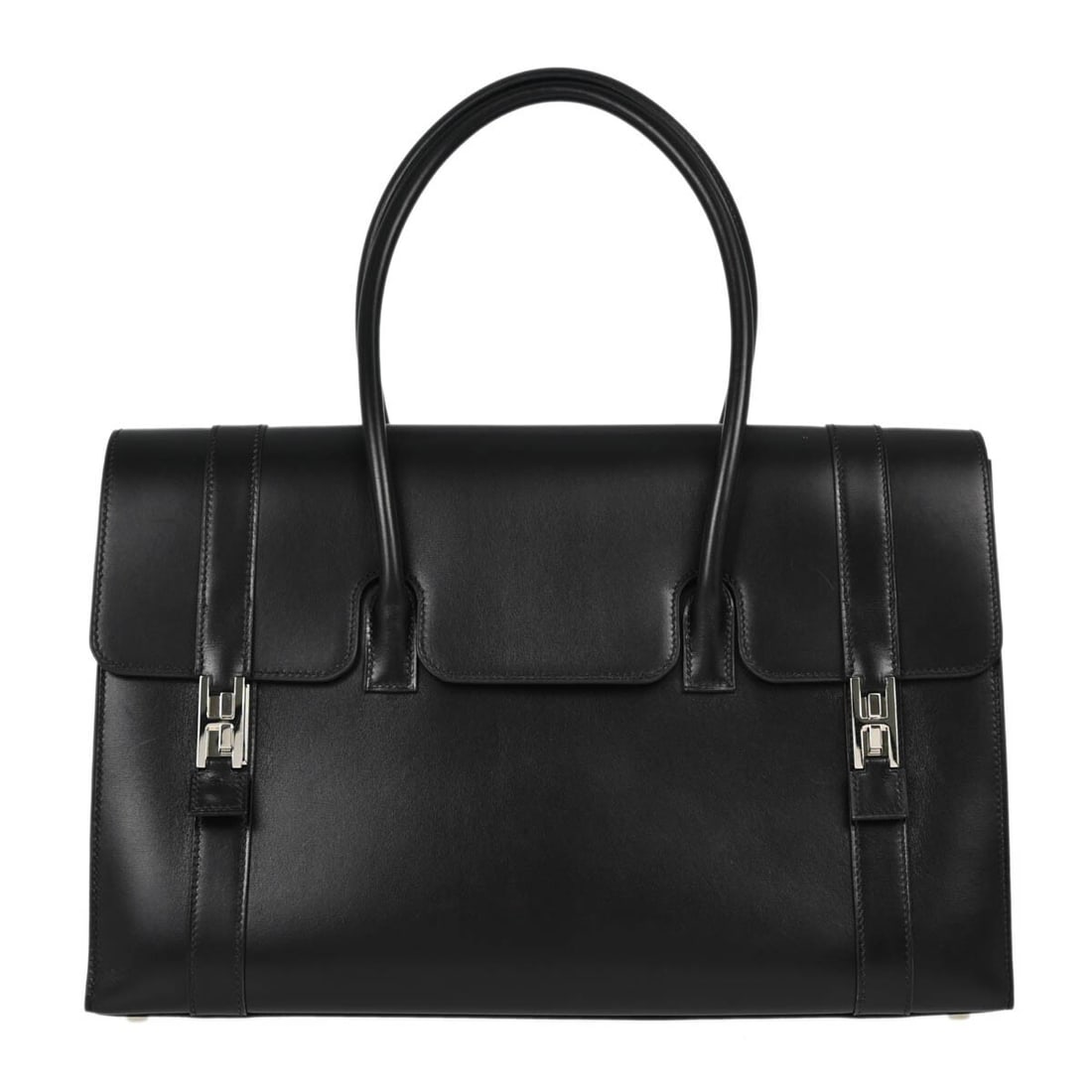 Hermes Black Box Calf Drag 2 37 Satchel Handbag (1 of 12)