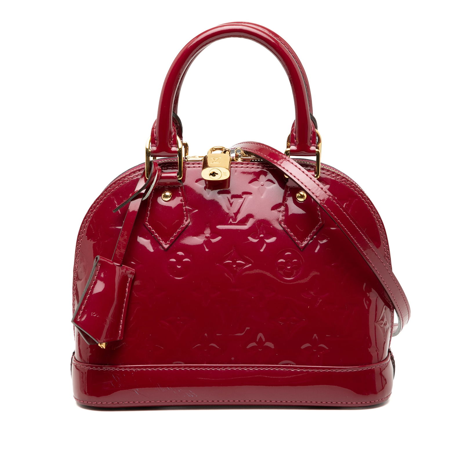 Louis Vuitton Alma BB Monogram Vernis Leather Bag with Clochette and Strap (1 of 8)