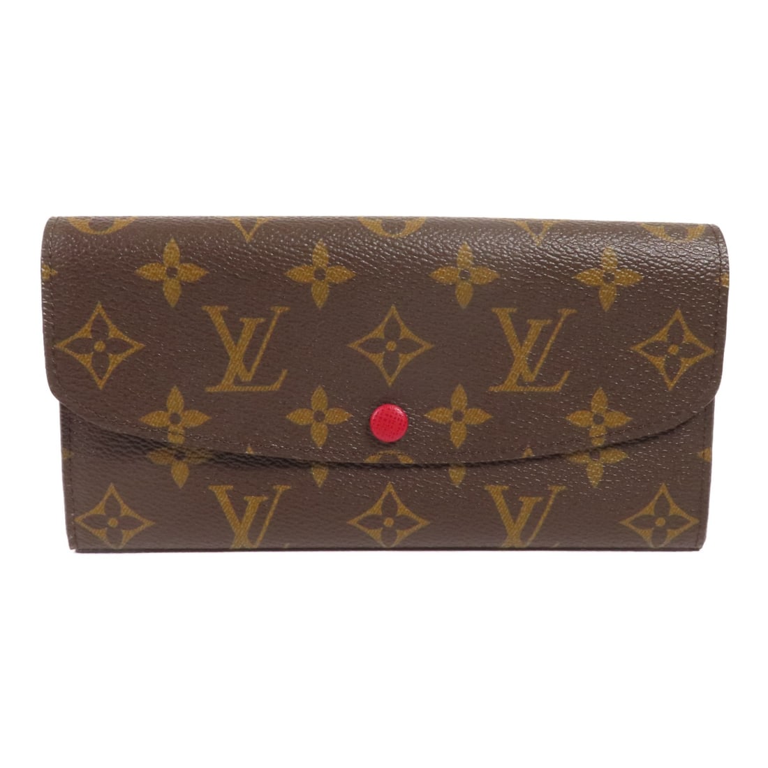 LOUIS VUITTON Emilie Long Wallet M60697 Monogram Brown Red GHW (1 of 15)