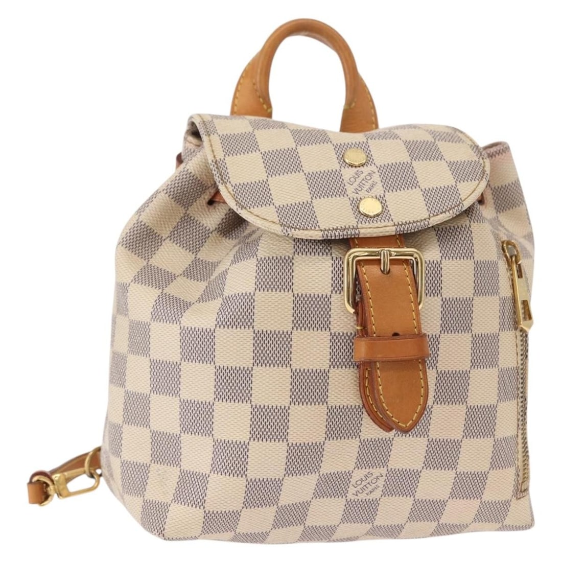 Damier Azur Sperone BB Backpack by Louis Vuitton in Multicolor: Damier Azur Sperone BB Backpack by Louis Vuitton in Multicolor This pre-owned Louis Vuitton Damier Azur Sperone BB backpack features a multicolour design and is designed for women. It is in good condi