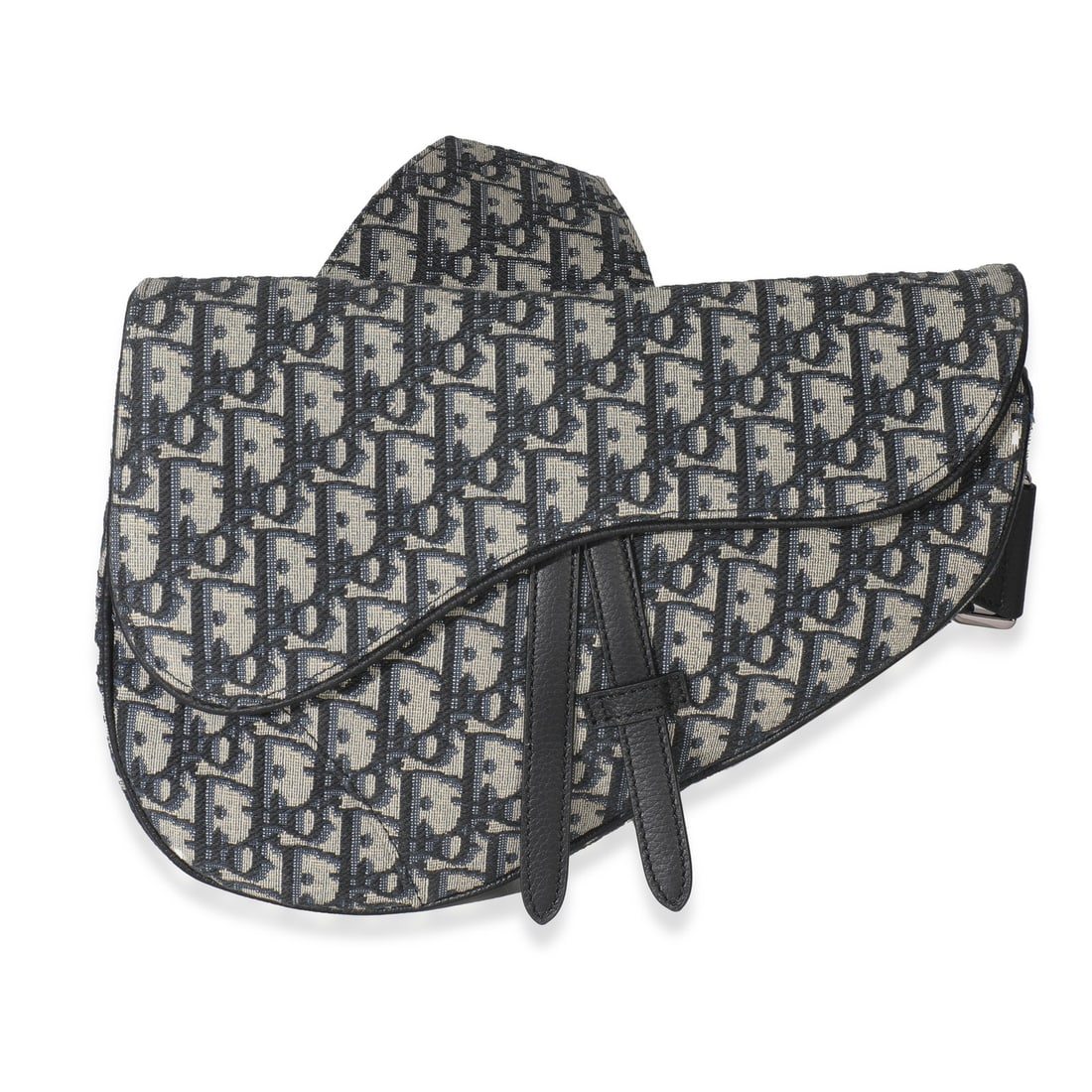 Christian Dior 2024 Beige Navy Canvas Saddle Bag Crossbody: Christian Dior 2024 Beige Navy Canvas Saddle Bag Crossbody This elegant Christian Dior Saddle Bag features a chic beige and navy jacquard canvas exterior, making it a stylish addition to any outfit. D