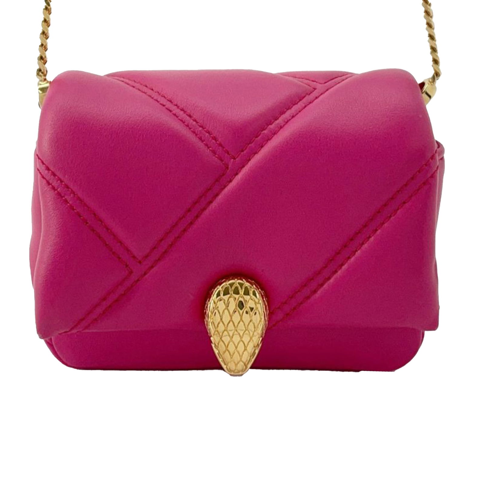 Bvlgari Pink Micro Leather Serpenti Cabochon Satchel with Chain Handle (1 of 14)