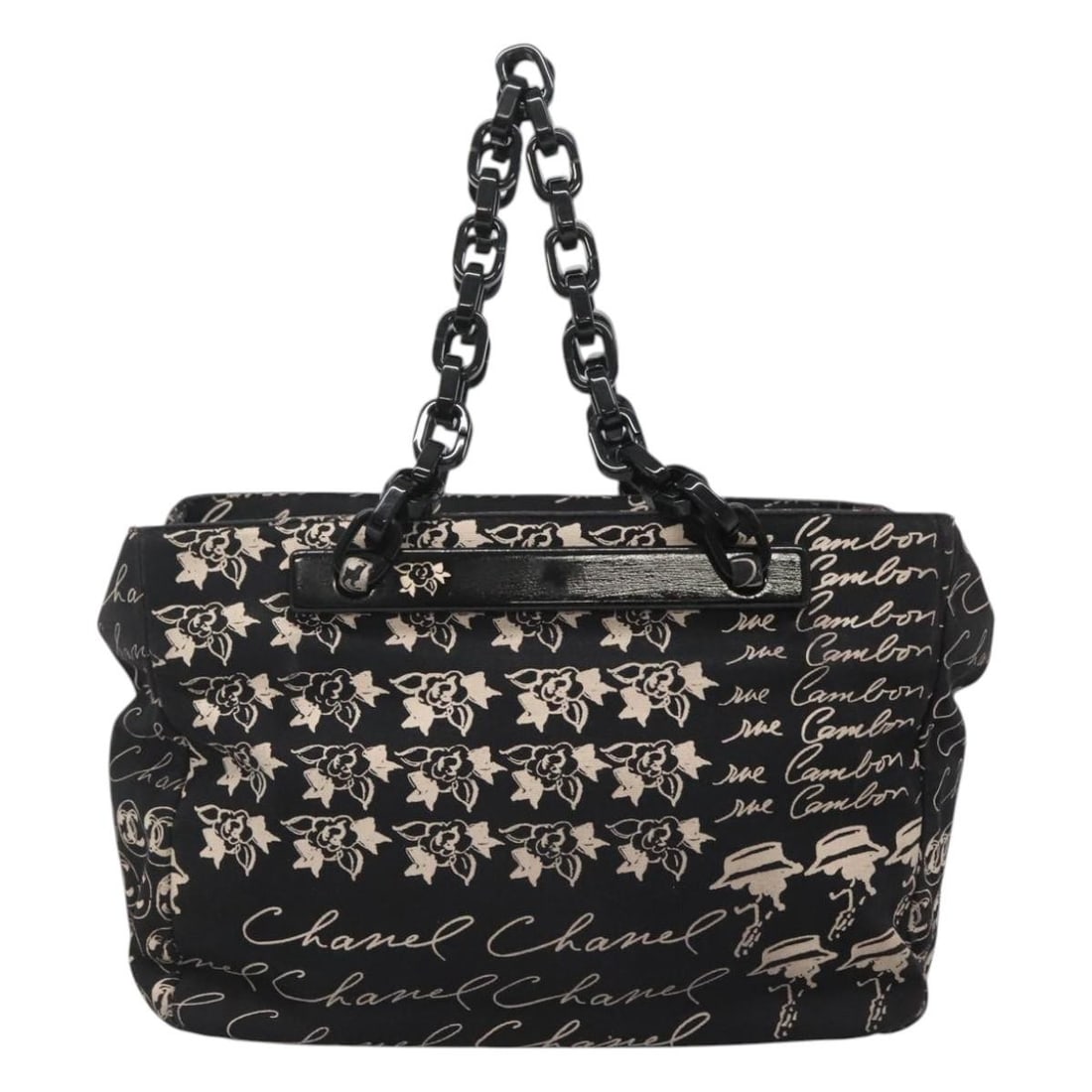Black Resin Tote Bag by Chanel with Top Handles (1 of 2)