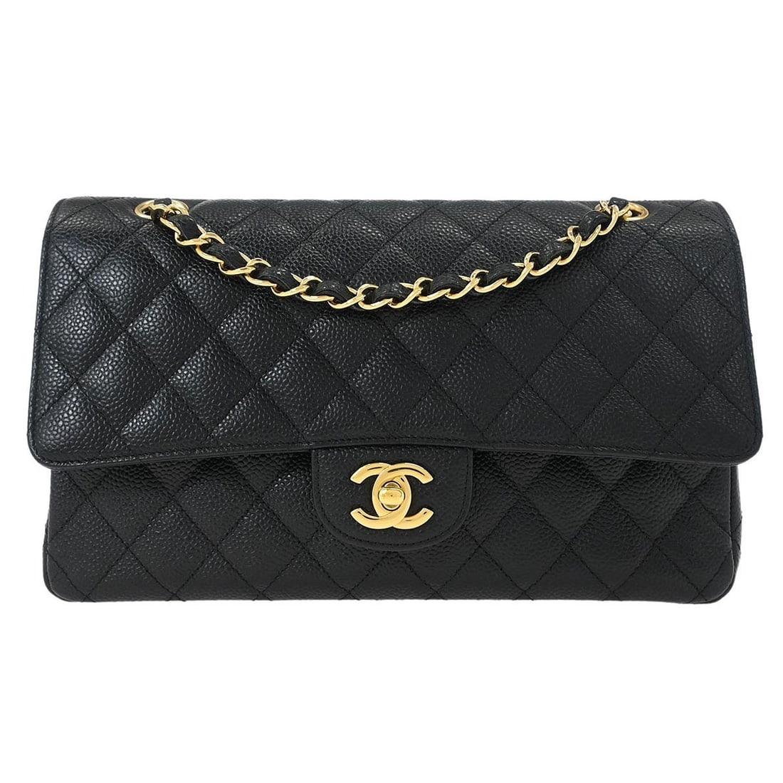 Chanel Black Caviar Leather Medium Classic Double Flap Bag (1 of 10)