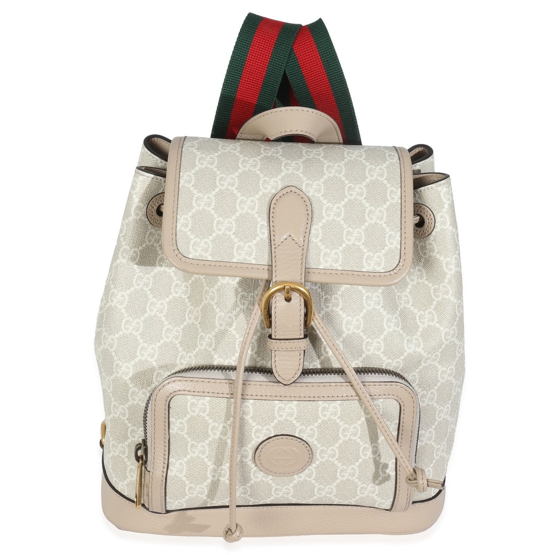 Retro Interlocking G Buckle Backpack by Gucci in White GG Supreme Monogram Canvas (1 of 8)