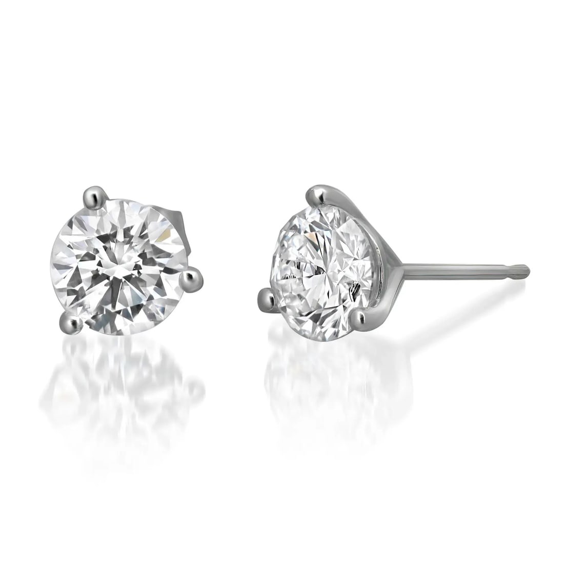 Rachel Koen 14K White Gold 2.60ct Lab Grown Diamond Stud Earrings (1 of 4)