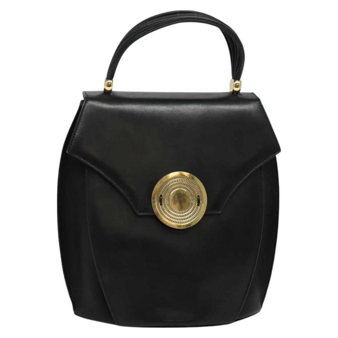BALLY Leather Hand Bag Black Gold Made in Spain BA2567: BALLY Leather Hand Bag Black Gold Made in Spain BA2567 Introducing the BALLY Hand Bag, a stylish accessory crafted from premium leather in a striking black and gold combination. This hand bag features