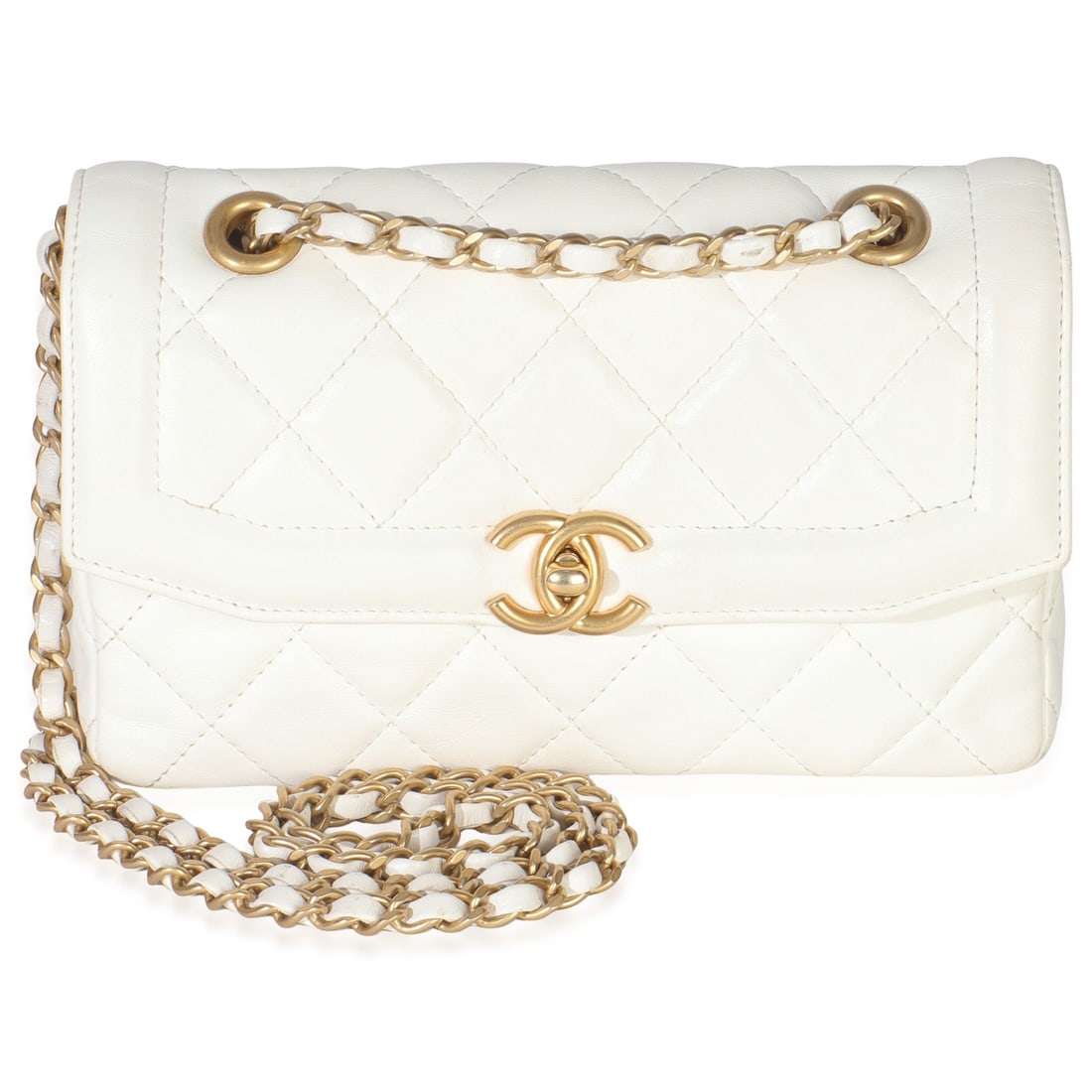 Chanel Small CC Flap White Quilted Leather Shoulder Bag with Box (1 of 9)