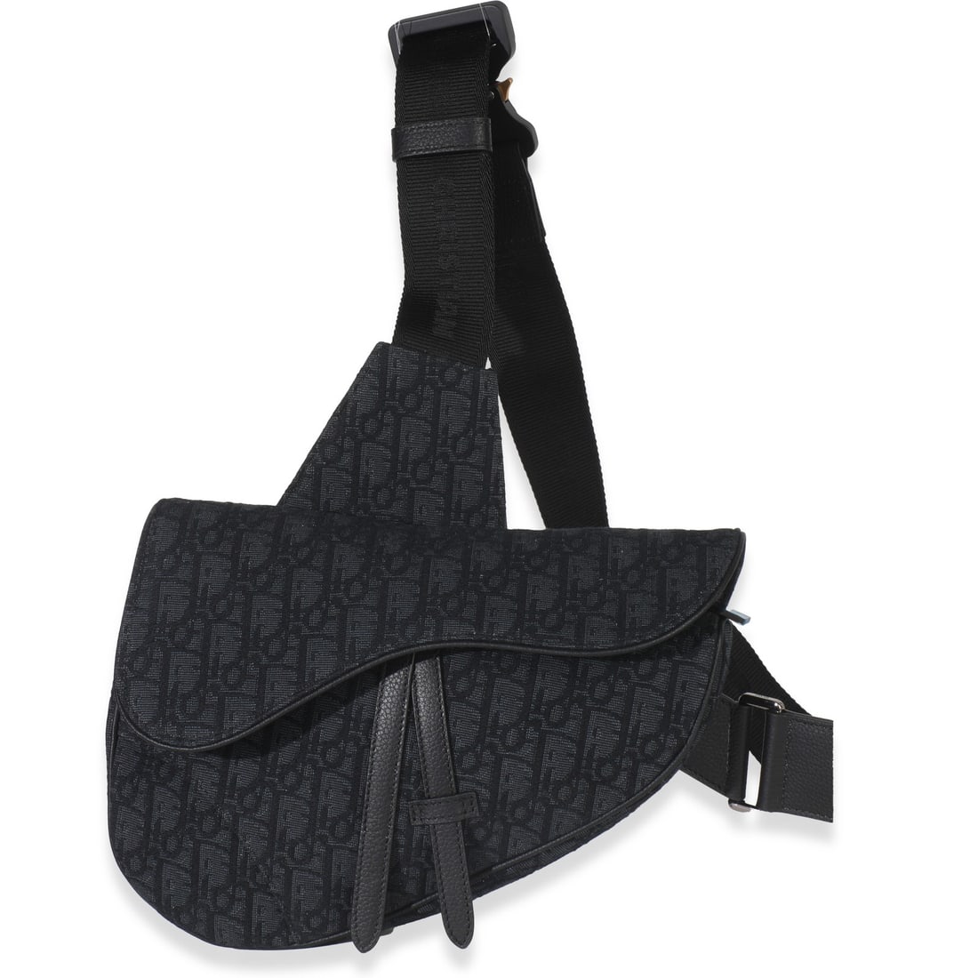 Christian Dior Black Jacquard Canvas Saddle Bag 2024 (1 of 6)