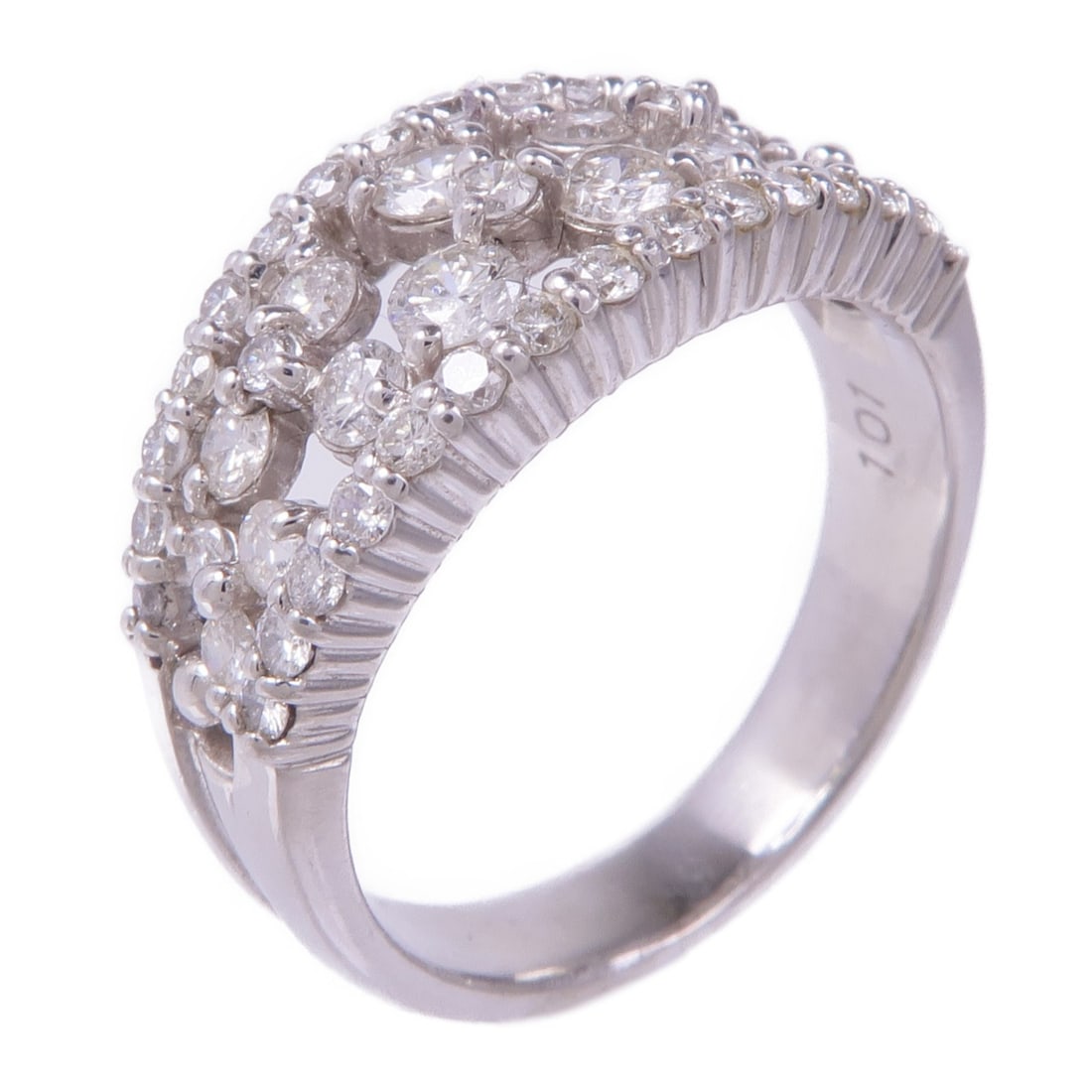 JEWELRY Diamond Ring PT900 Platinum Size 6.25 Clear (1 of 8)