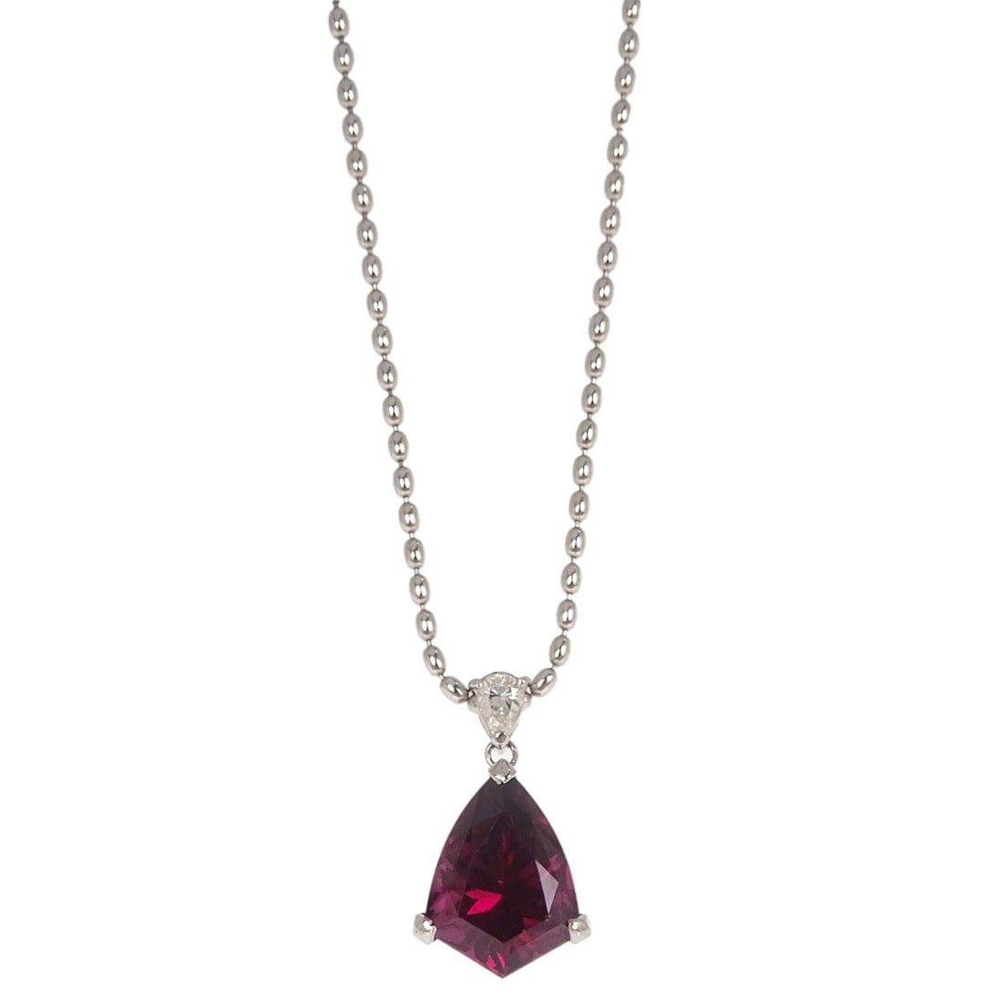 Charm Necklace Pt900 Pt750 Ruby Diamond Silver (1 of 5)