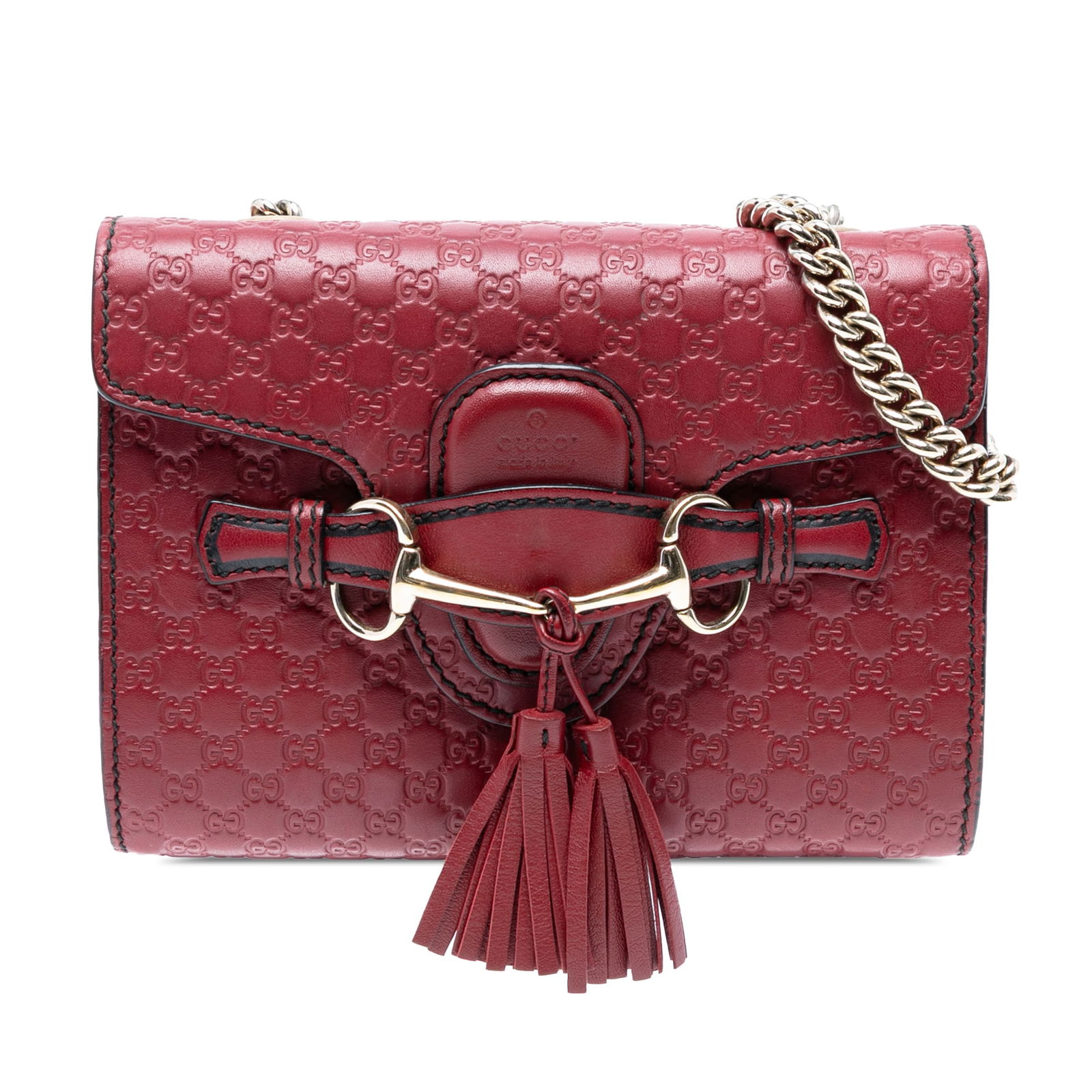 Gucci Mini Microguccissima Emily Leather Crossbody Bag Red (1 of 7)