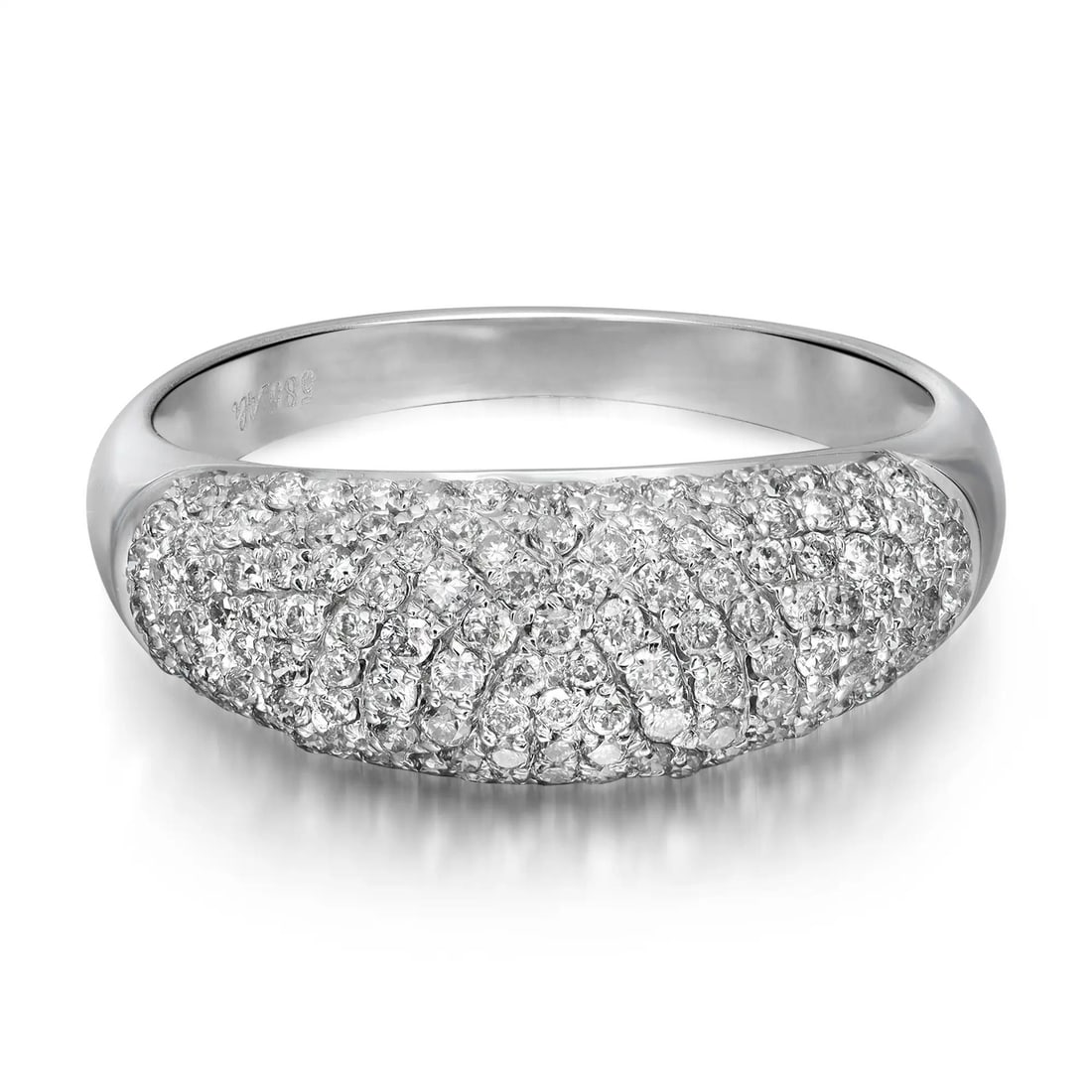 Rachel Koen 0.77ctw Pave Set Diamond Band Ring 14K White Gold Size 8: Rachel Koen 0.77ctw Pave Set Diamond Band Ring 14K White Gold Size 8 This exquisite ladies band ring is crafted in luxurious 14K white gold and features a stunning pave setting adorned with round bril