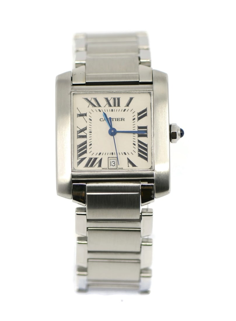 Cartier Tank Francaise Automatic Stainless Steel Watch W51002Q3 with Box (1 of 5)