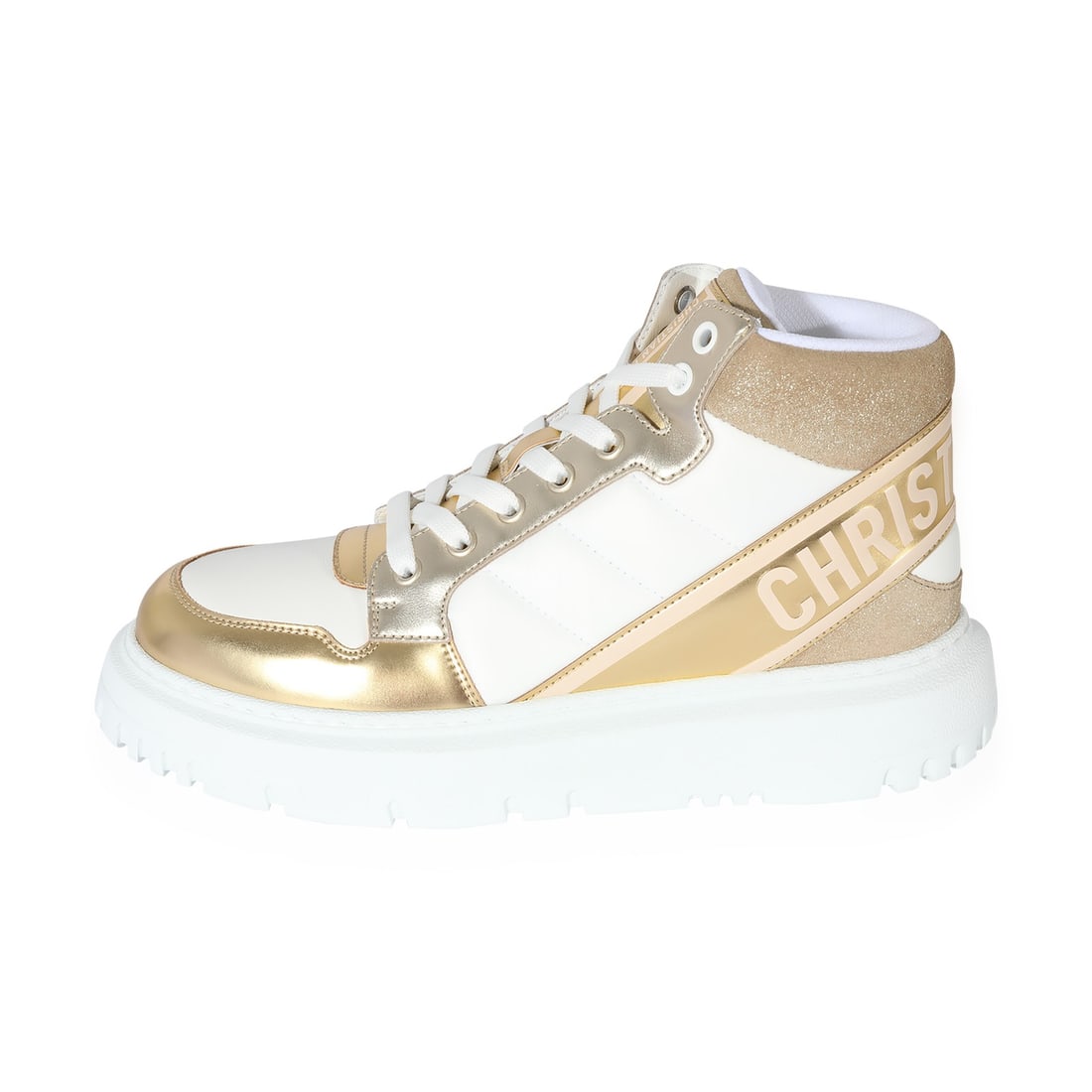 Christian Dior Women's D-Player Quilted Nylon Sneakers White Gold: Christian Dior Women's D-Player Quilted Nylon Sneakers White Gold Step up your sneaker game with the Dior Women's D-Player in a stunning white gold quilted nylon design. This stylish lifestyle sneaker
