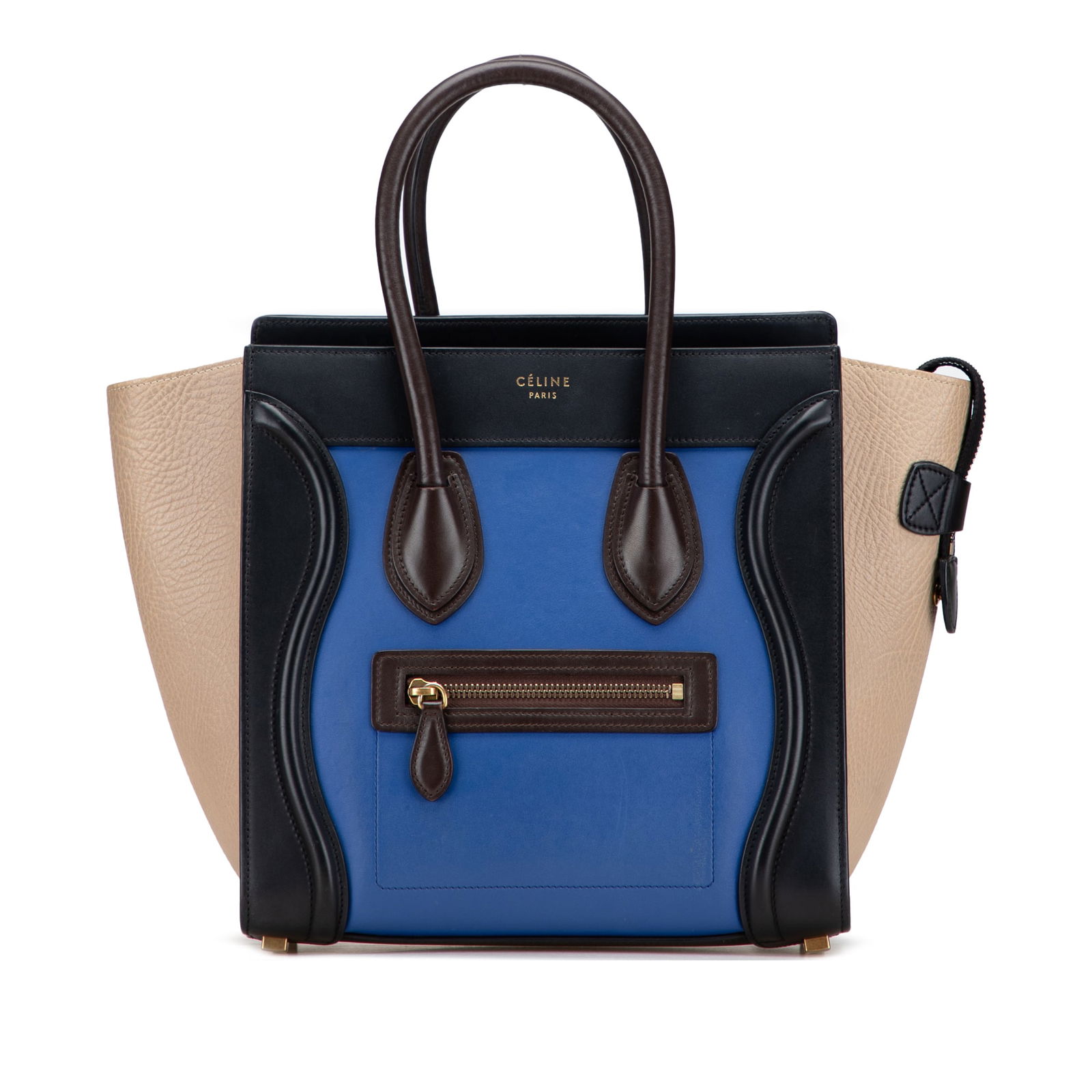 Celine Micro Tricolor Leather Luggage Tote Blue Italy (1 of 11)