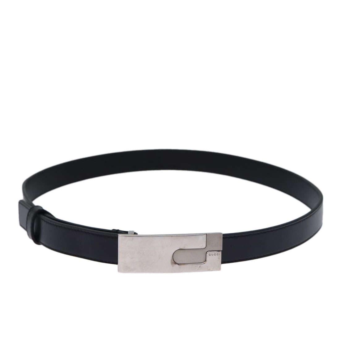 Black Leather Belt with G Buckle by Gucci (1 of 2)