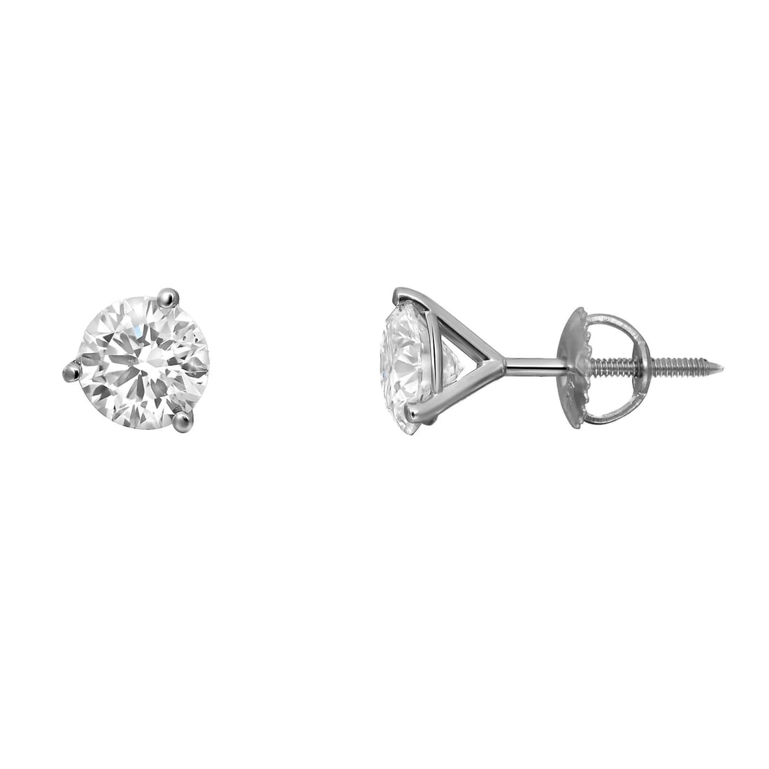Rachel Koen 2.01ct Lab Grown Diamond Stud Earrings in 14K White Gold (1 of 3)
