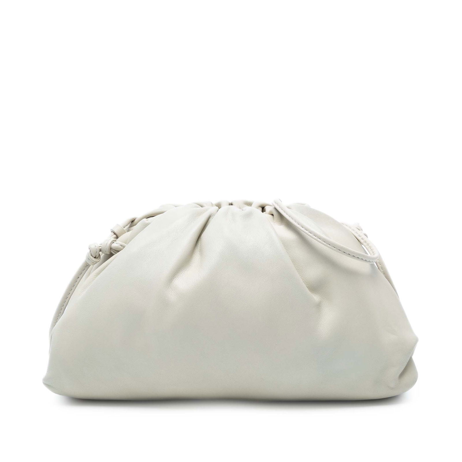 Bottega Veneta Mini Pouch Crossbody Bag in White Lambskin (1 of 7)