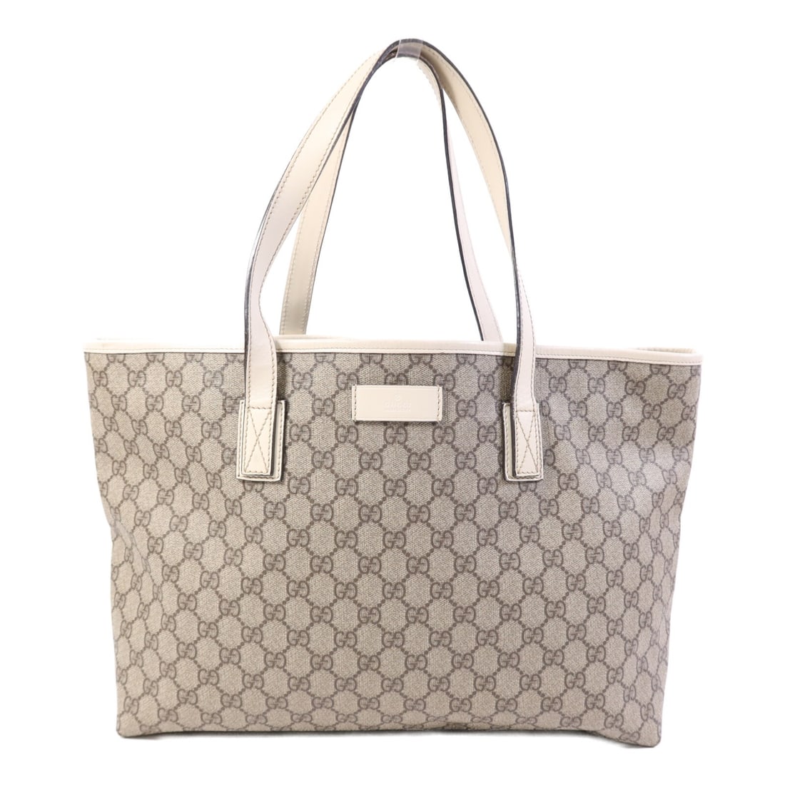 Gucci GG Brown and White Coated Canvas Tote Bag with Silver Hardware (1 of 16)