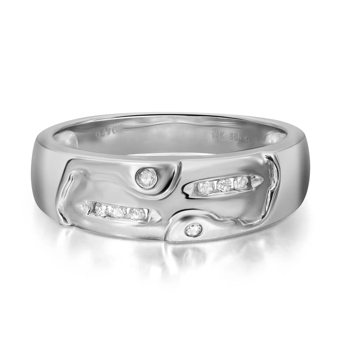 Rachel Koen 14K White Gold Channel Set Diamond Wedding Band Ring 0.09ct Size 7.5: Rachel Koen 14K White Gold Channel Set Diamond Wedding Band Ring 0.09ct Size 7.5 This exquisite wedding band ring is crafted from 14K white gold and features a channel set of round brilliant cut diamo